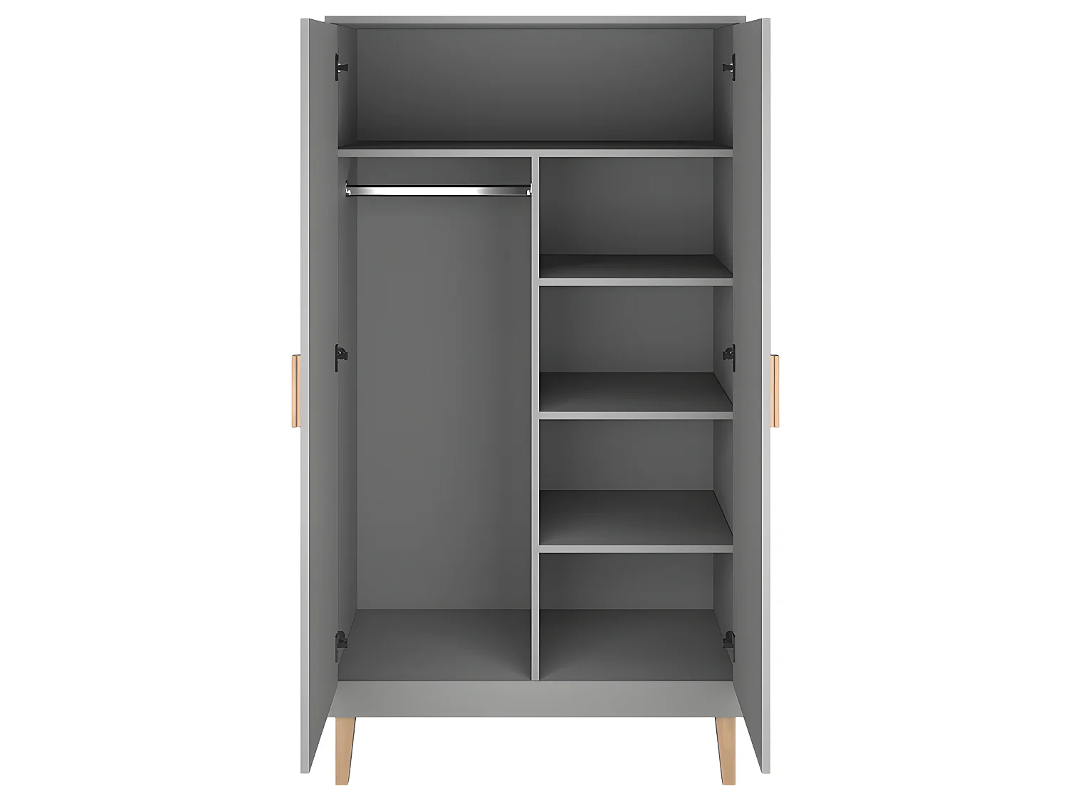Lit bébé 60x120 et armoire Kubi - Gris
