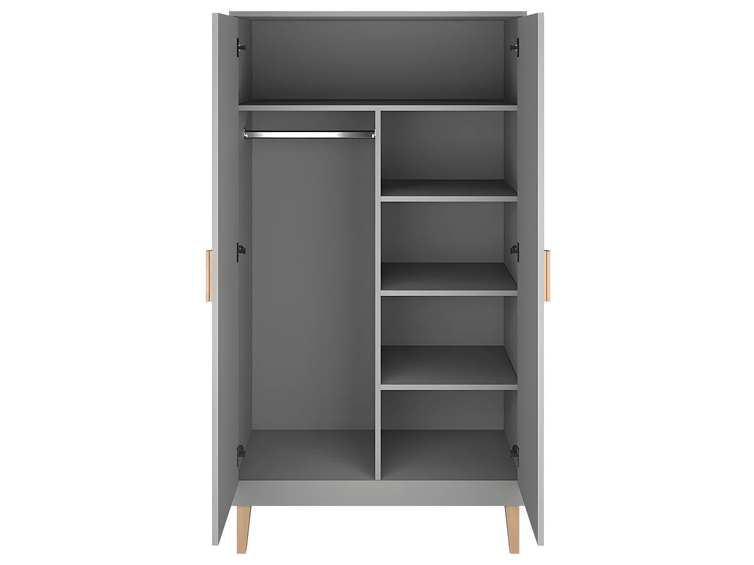 Lit bébé 60x120 et armoire Kubi - Gris