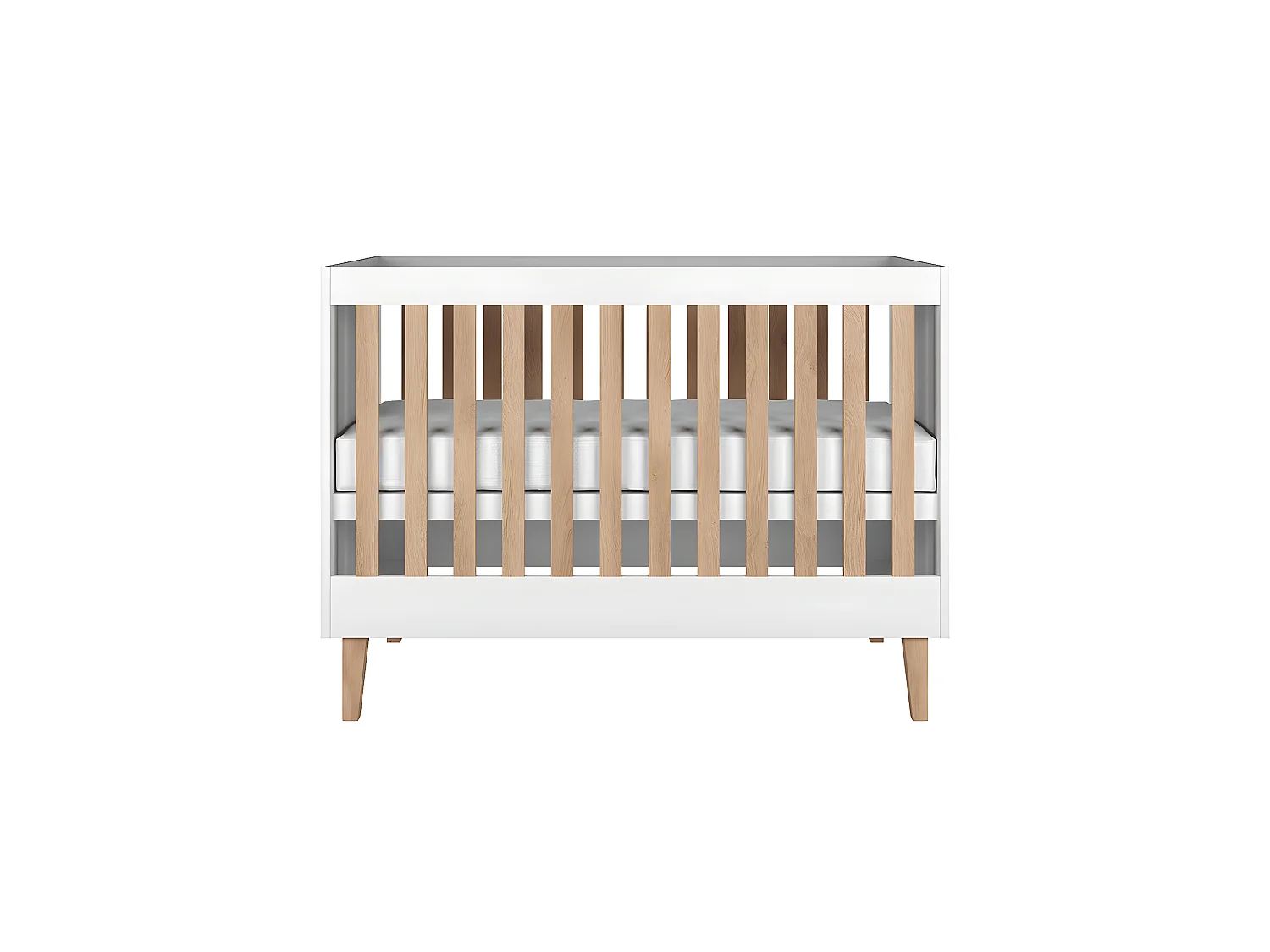 Lit bébé 60x120 et armoire Kubi - Blanc