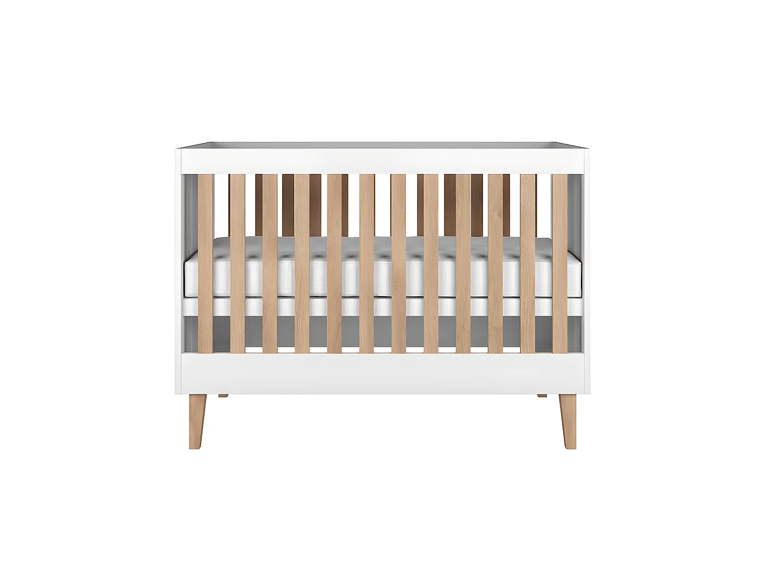 Lit bébé 60x120 et armoire Kubi - Blanc