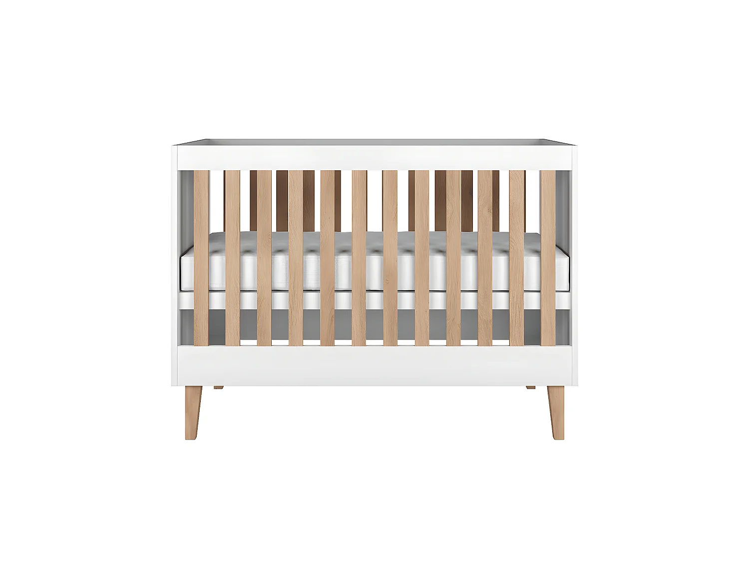 Lit bébé 60x120 et armoire Kubi - Blanc