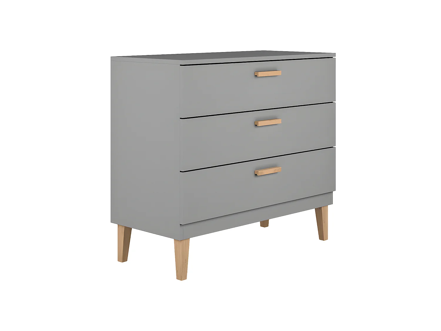 Lit bébé 60x120 et commode Kubi - Gris