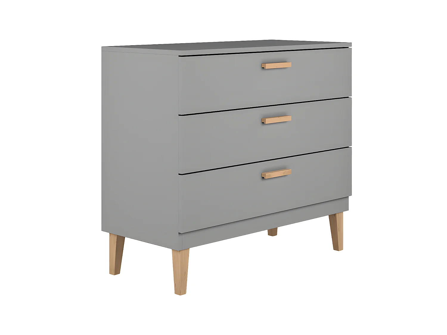 Lit bébé 60x120 et commode Kubi - Gris