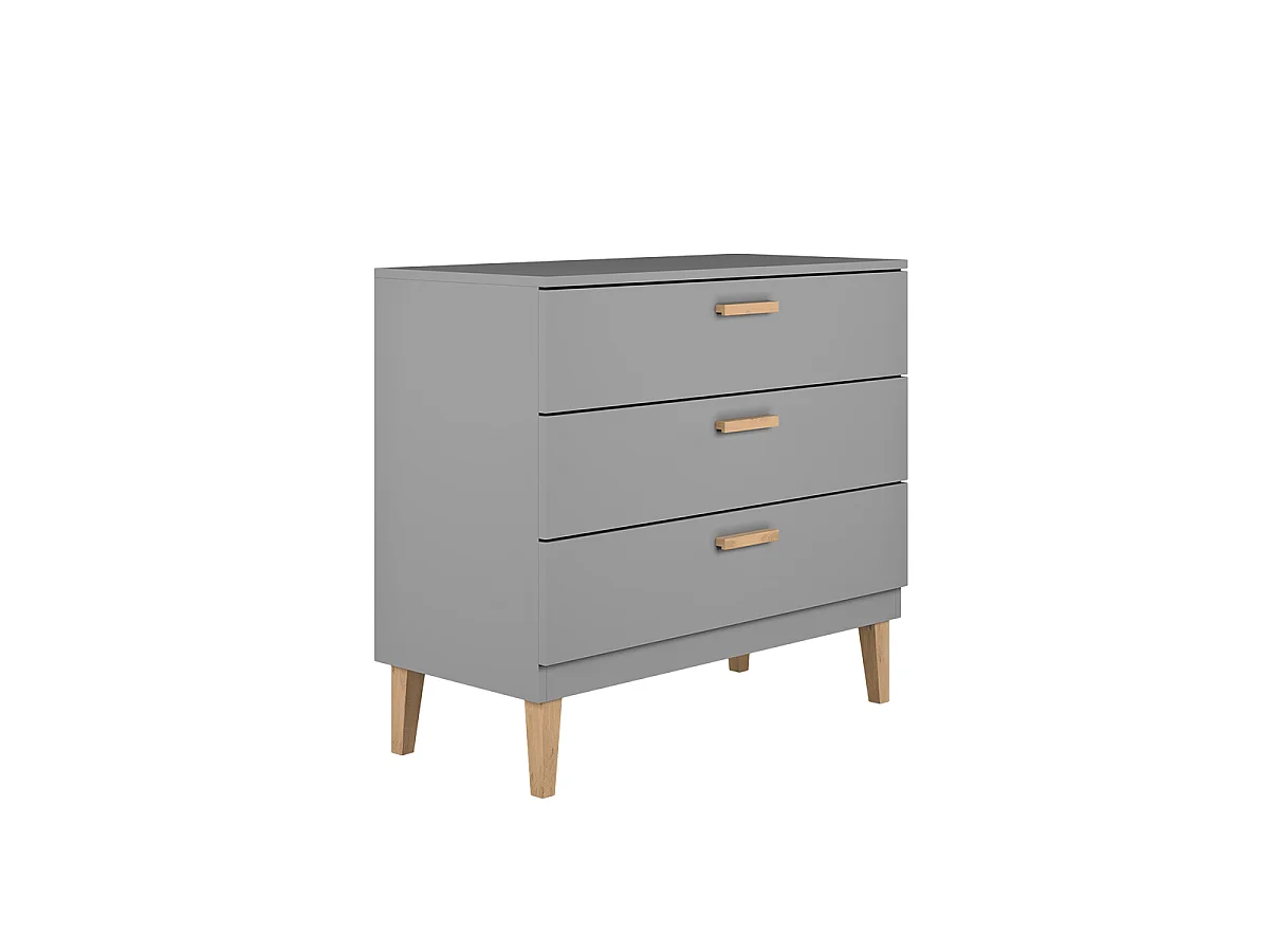 Lit bébé 60x120 et commode Kubi - Gris
