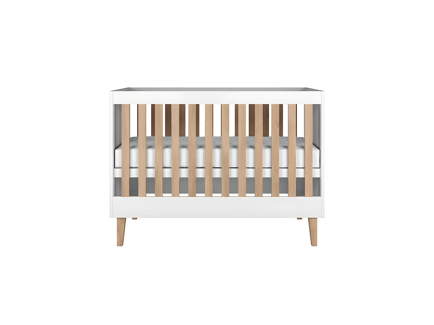 Chambre complète lit bébé 60x120, commode et armoire Kubi - Blanc