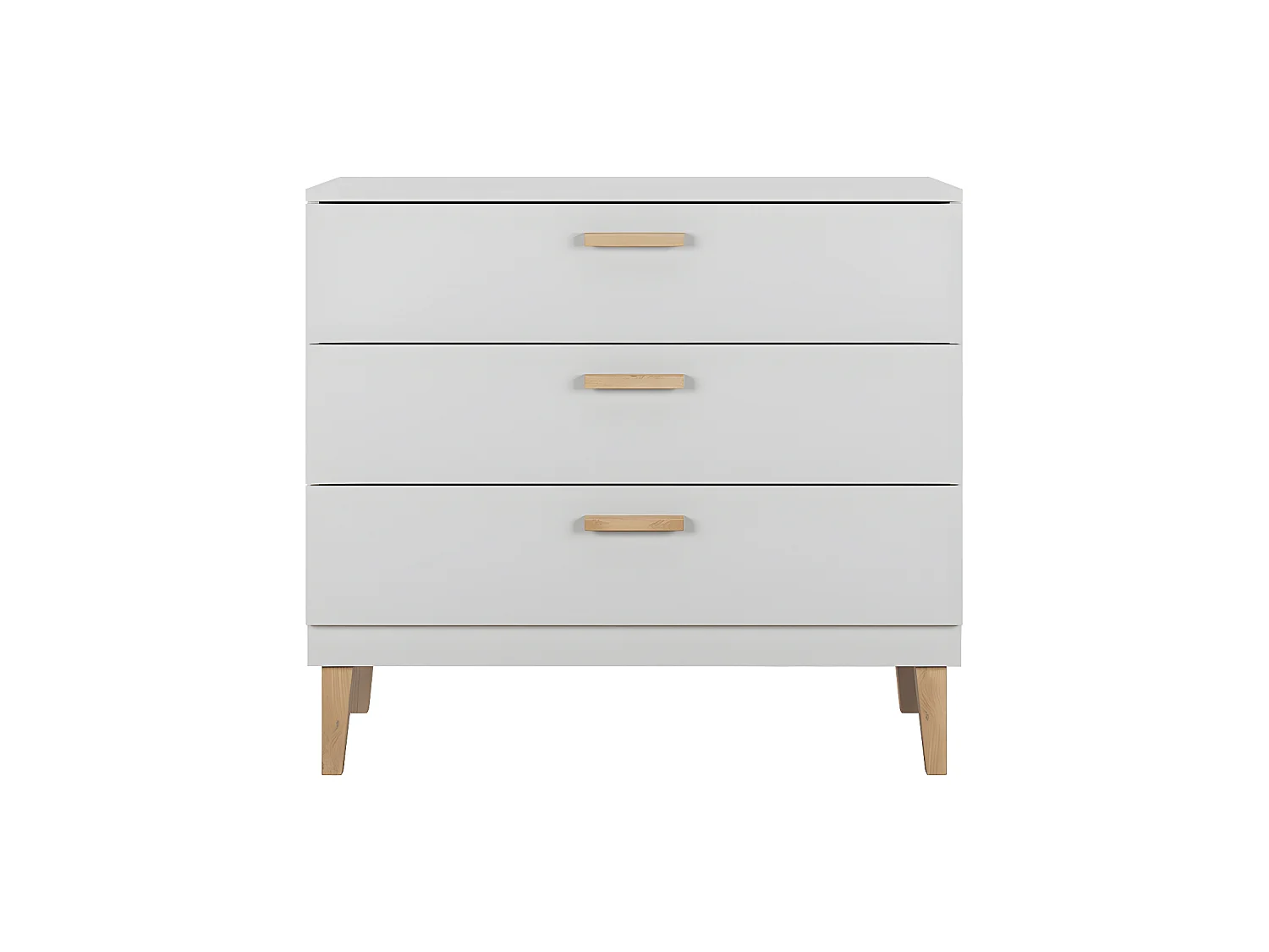 Chambre complète lit bébé 60x120, commode et armoire Kubi - Blanc