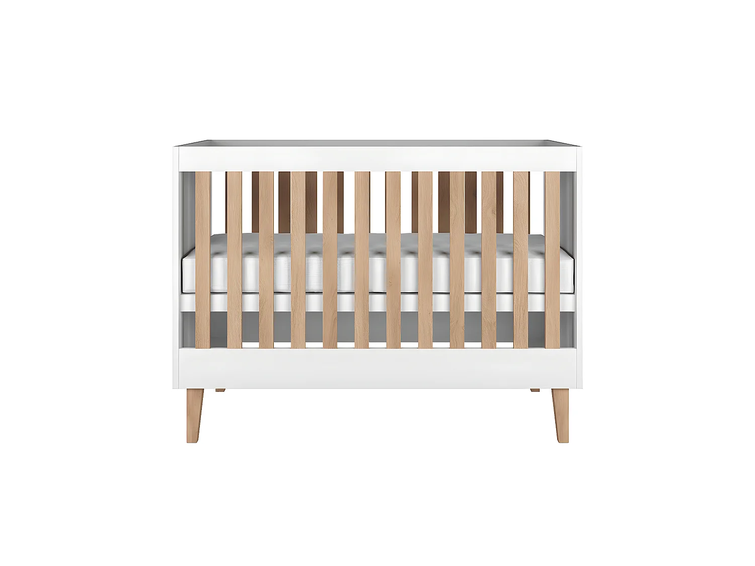 Chambre complète lit bébé 60x120, commode et armoire Kubi - Blanc