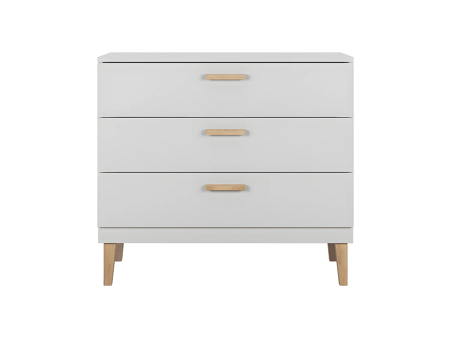 Chambre complète lit bébé 60x120, commode et armoire Kubi - Blanc