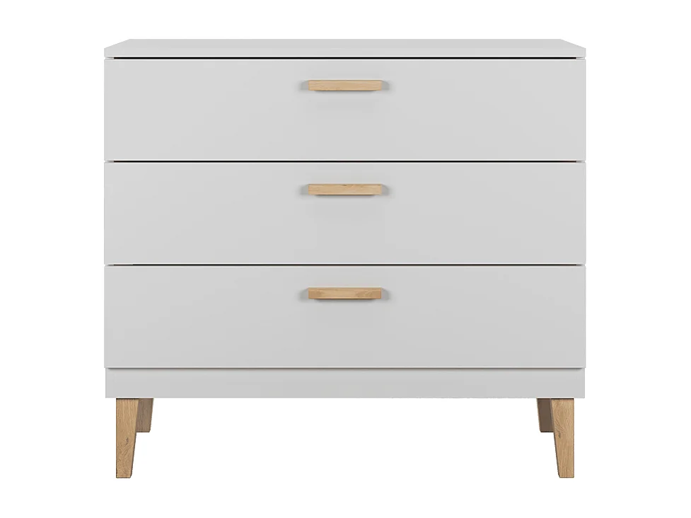 Chambre complète lit bébé 60x120, commode et armoire Kubi - Blanc