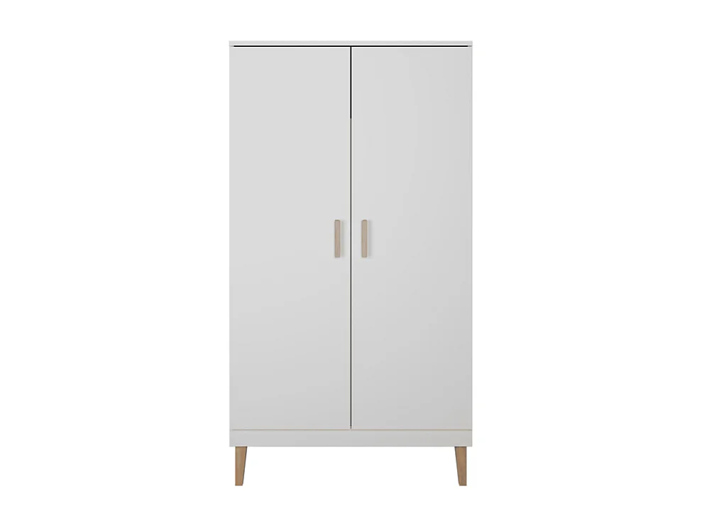 Chambre complète lit bébé 60x120, commode et armoire Kubi - Blanc