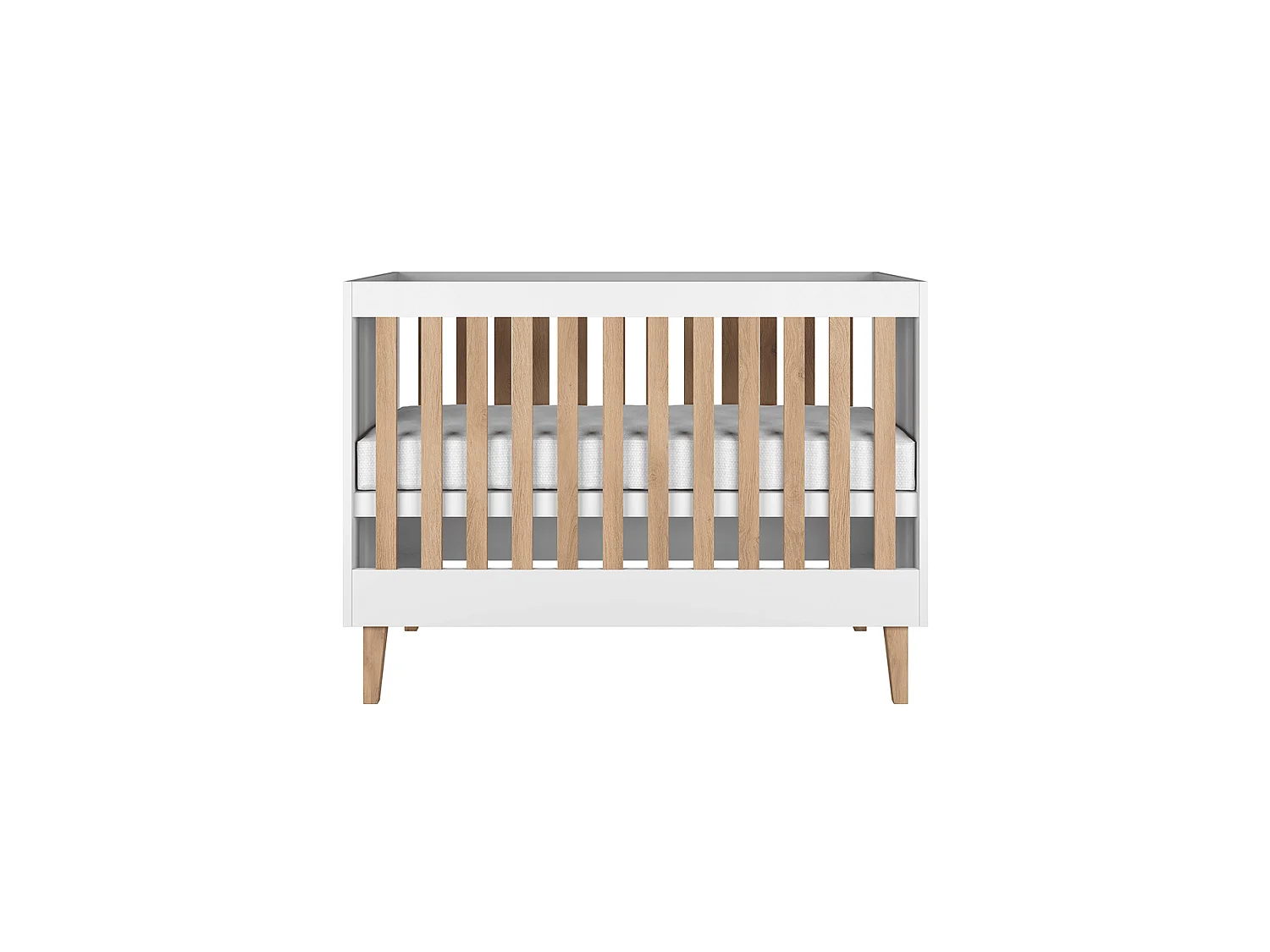 Chambre complète lit bébé 60x120, commode et armoire Kubi - Blanc