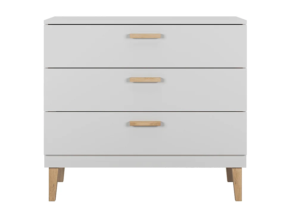 Chambre complète lit bébé 60x120, commode et armoire Kubi - Blanc