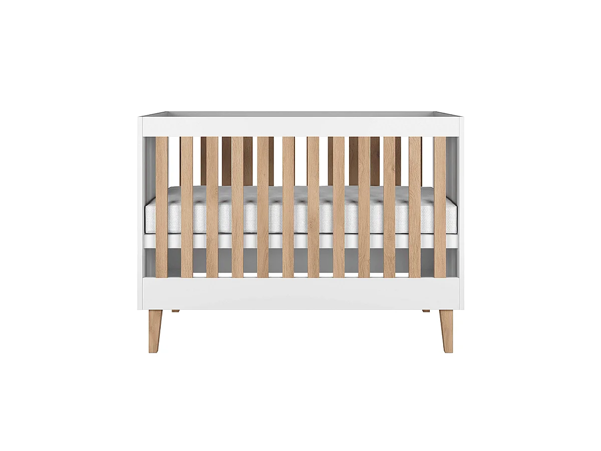 Chambre complète lit bébé 60x120, commode et armoire Kubi - Blanc
