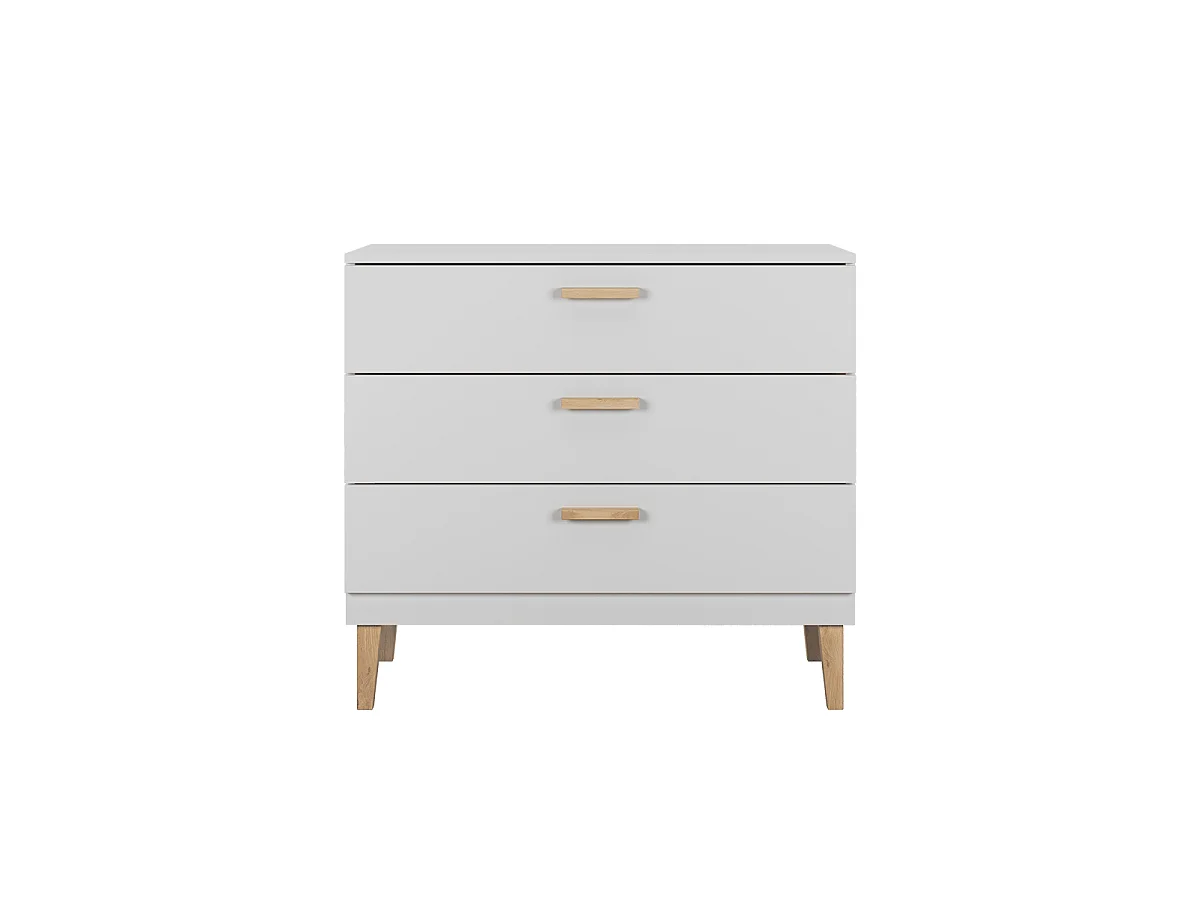 Chambre complète lit bébé 60x120, commode et armoire Kubi - Blanc