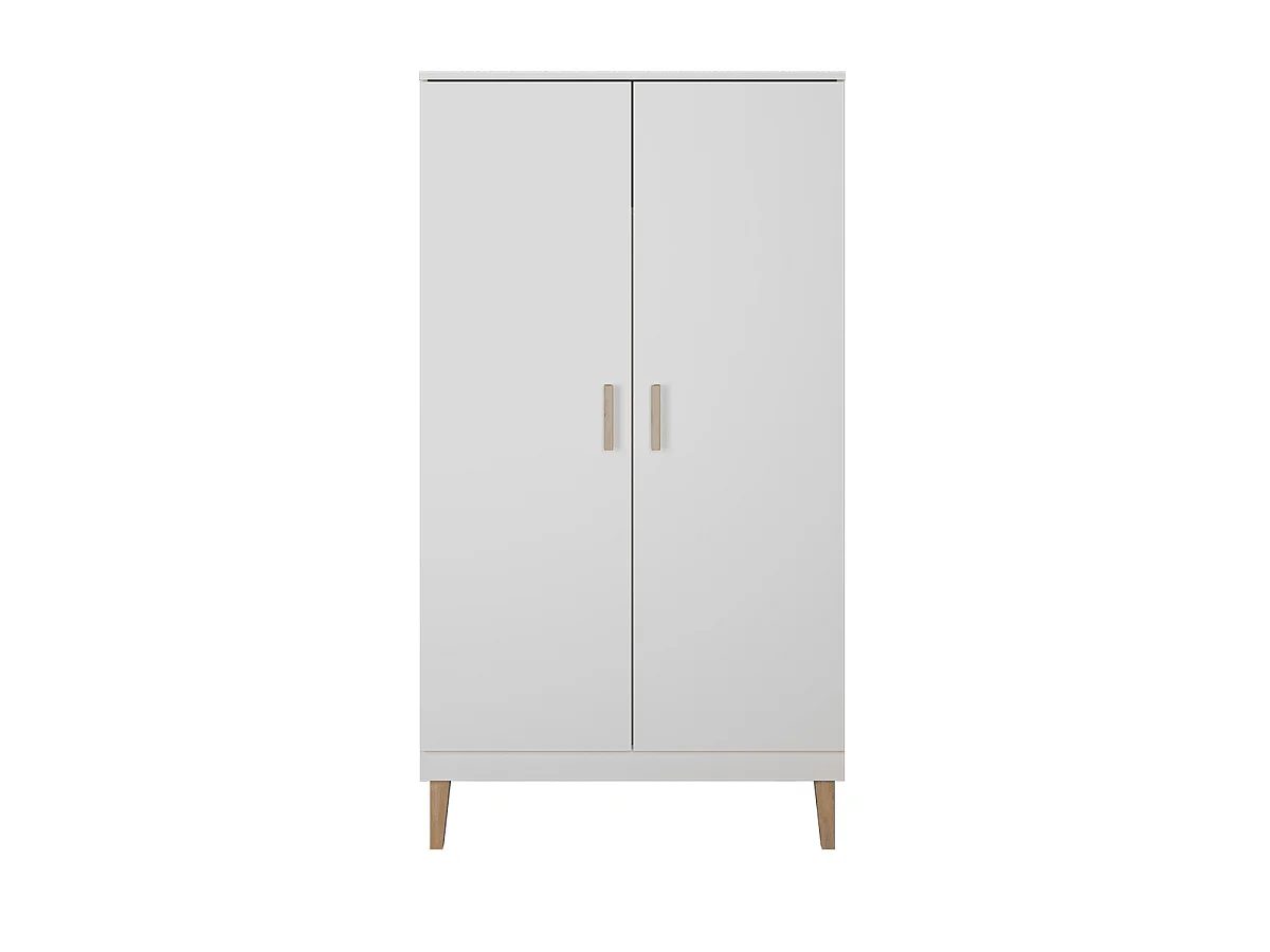 Chambre complète lit bébé 60x120, commode et armoire Kubi - Blanc