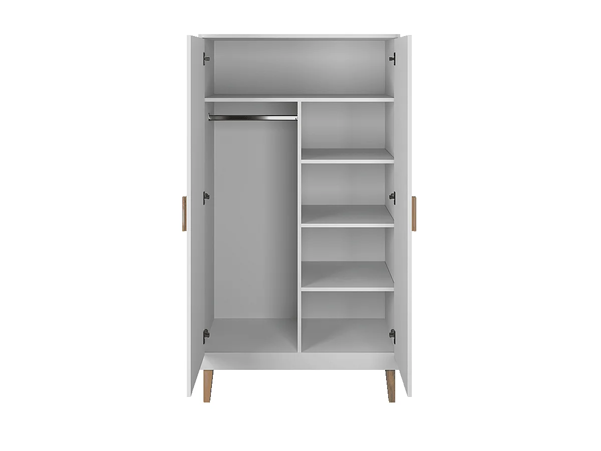 Chambre complète lit bébé 60x120, commode et armoire Kubi - Blanc