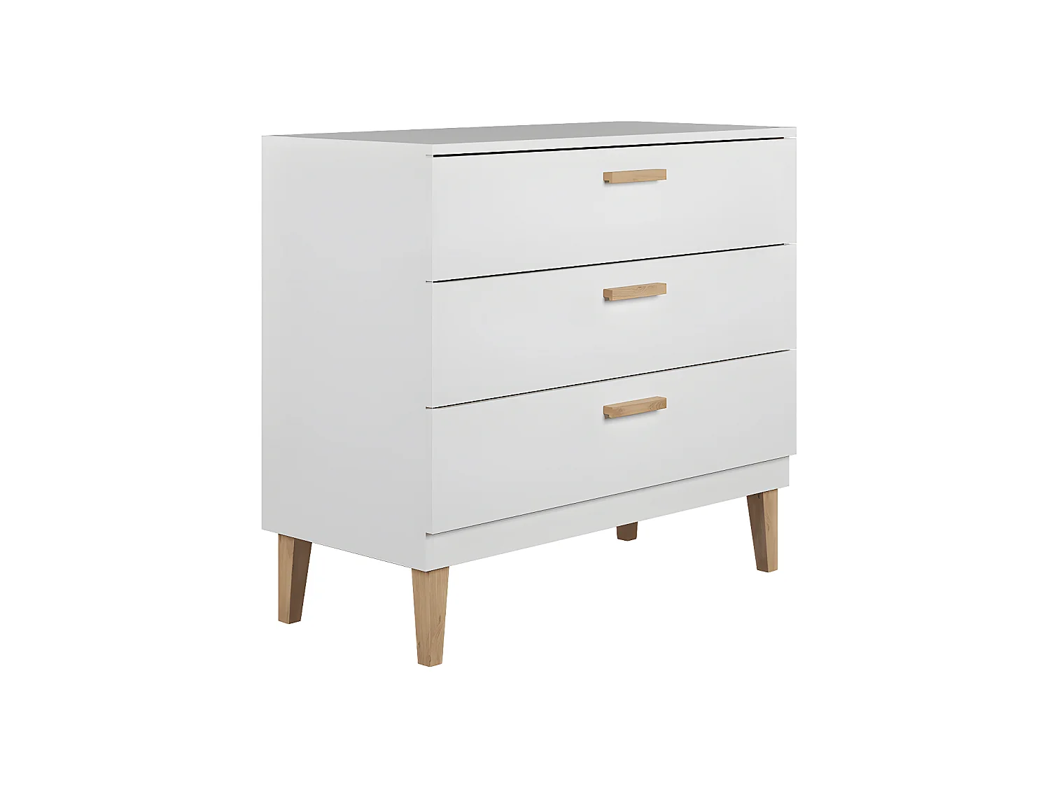 Lit bébé 60x120 et commode Kubi - Blanc