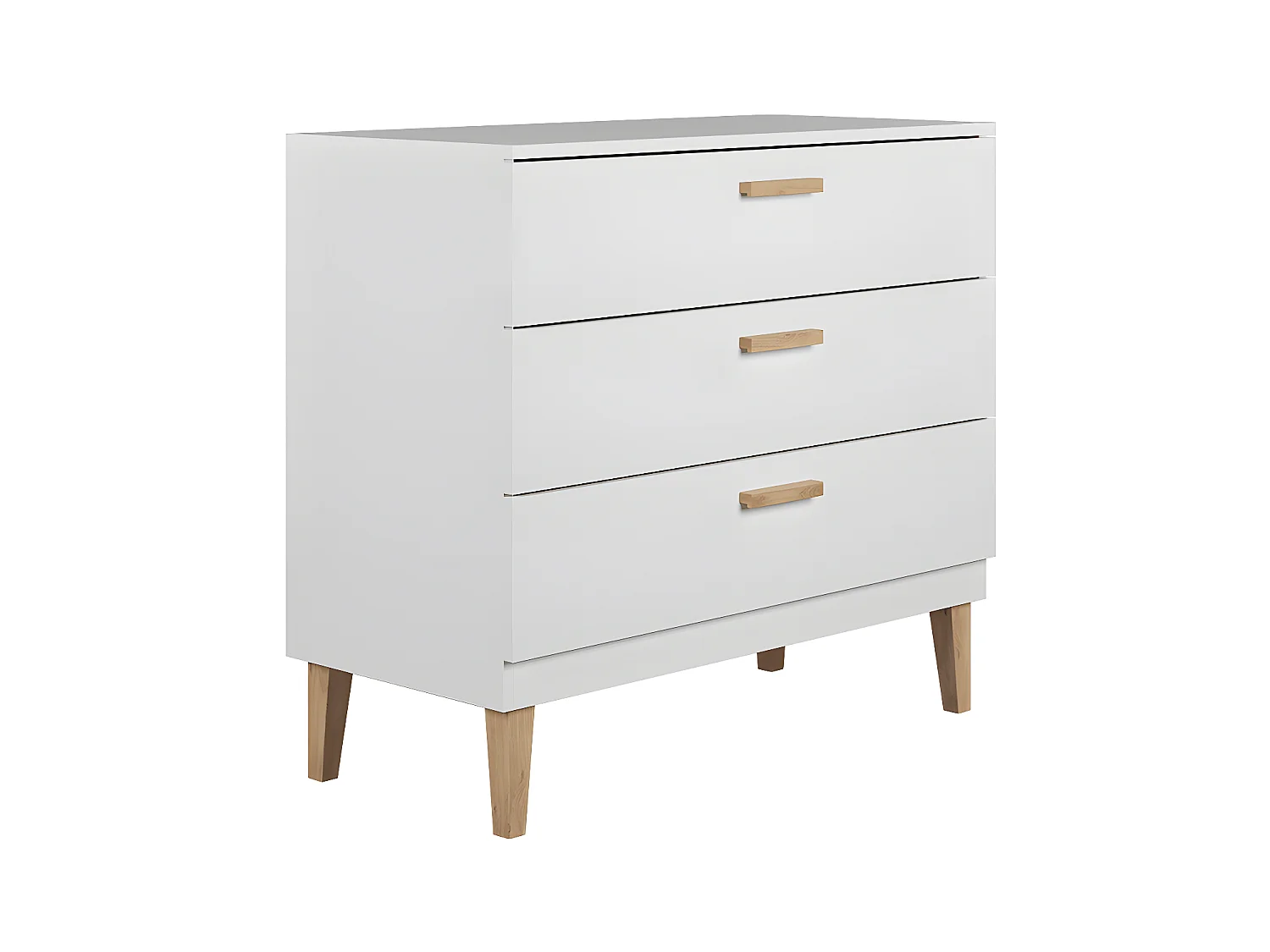 Lit bébé 60x120 et commode Kubi - Blanc