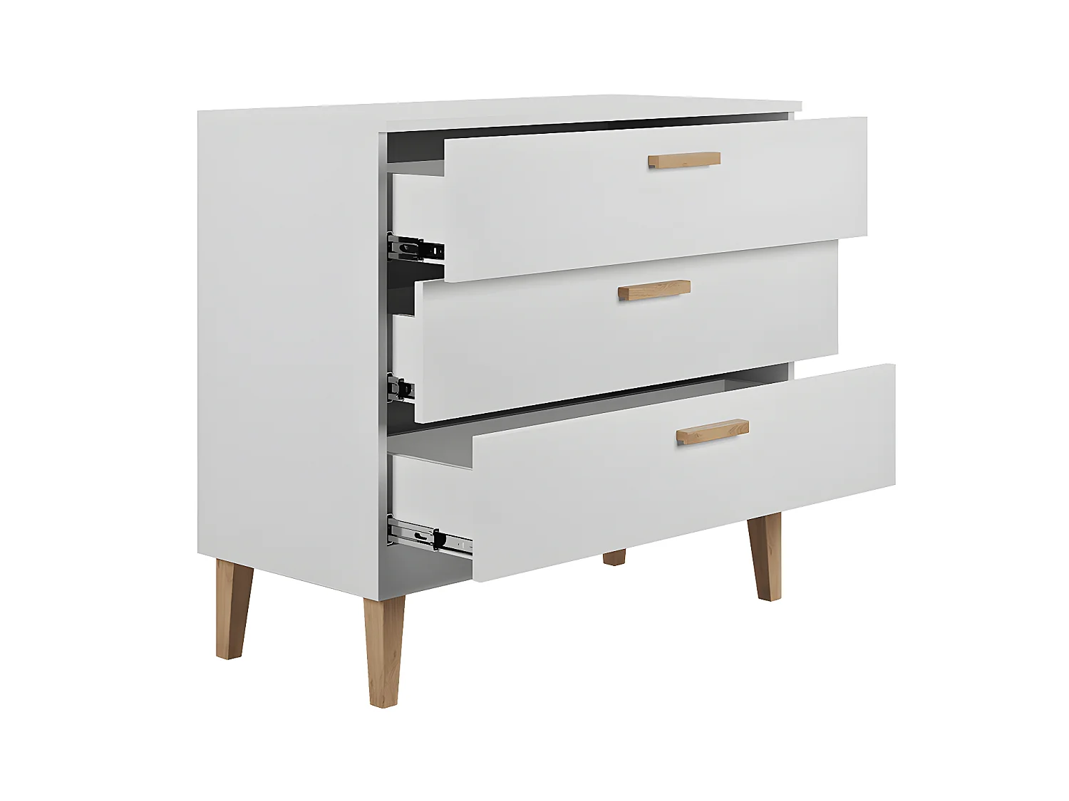 Lit bébé 60x120 et commode Kubi - Blanc