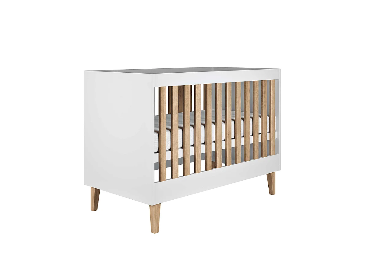 Lit bébé 60x120 et commode Kocot Kids Kubi - Blanc