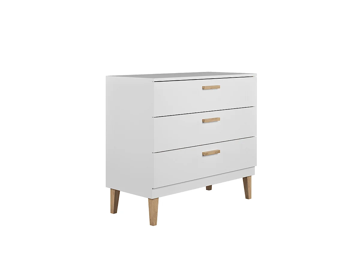 Lit bébé 60x120 et commode Kocot Kids Kubi - Blanc