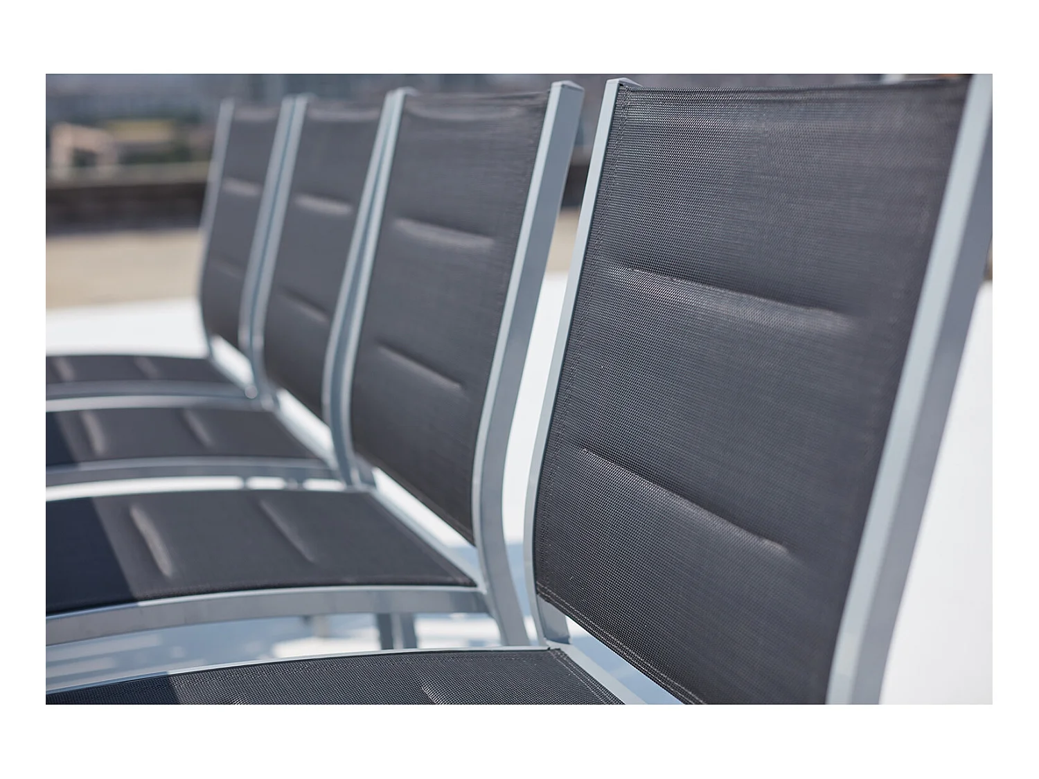 Tavolo da giardino allungabile in alluminio + 10 sedie grigio AREZZO