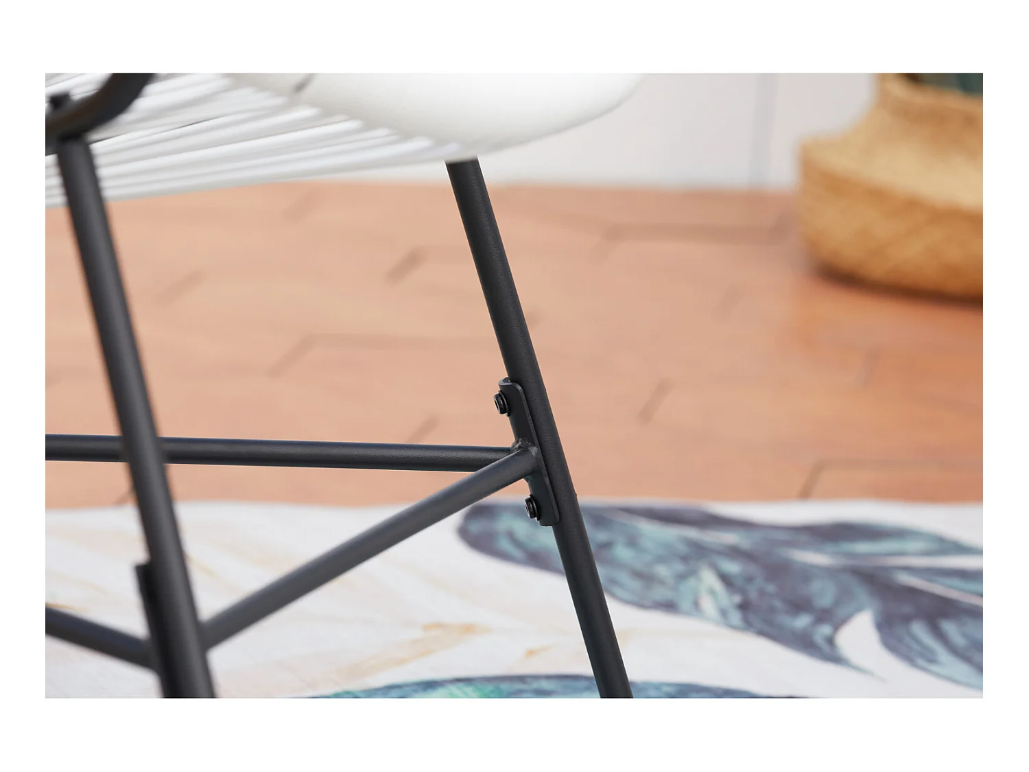 Juego de 2 sillones huevo + mesa de centro blanco ACAPULCO