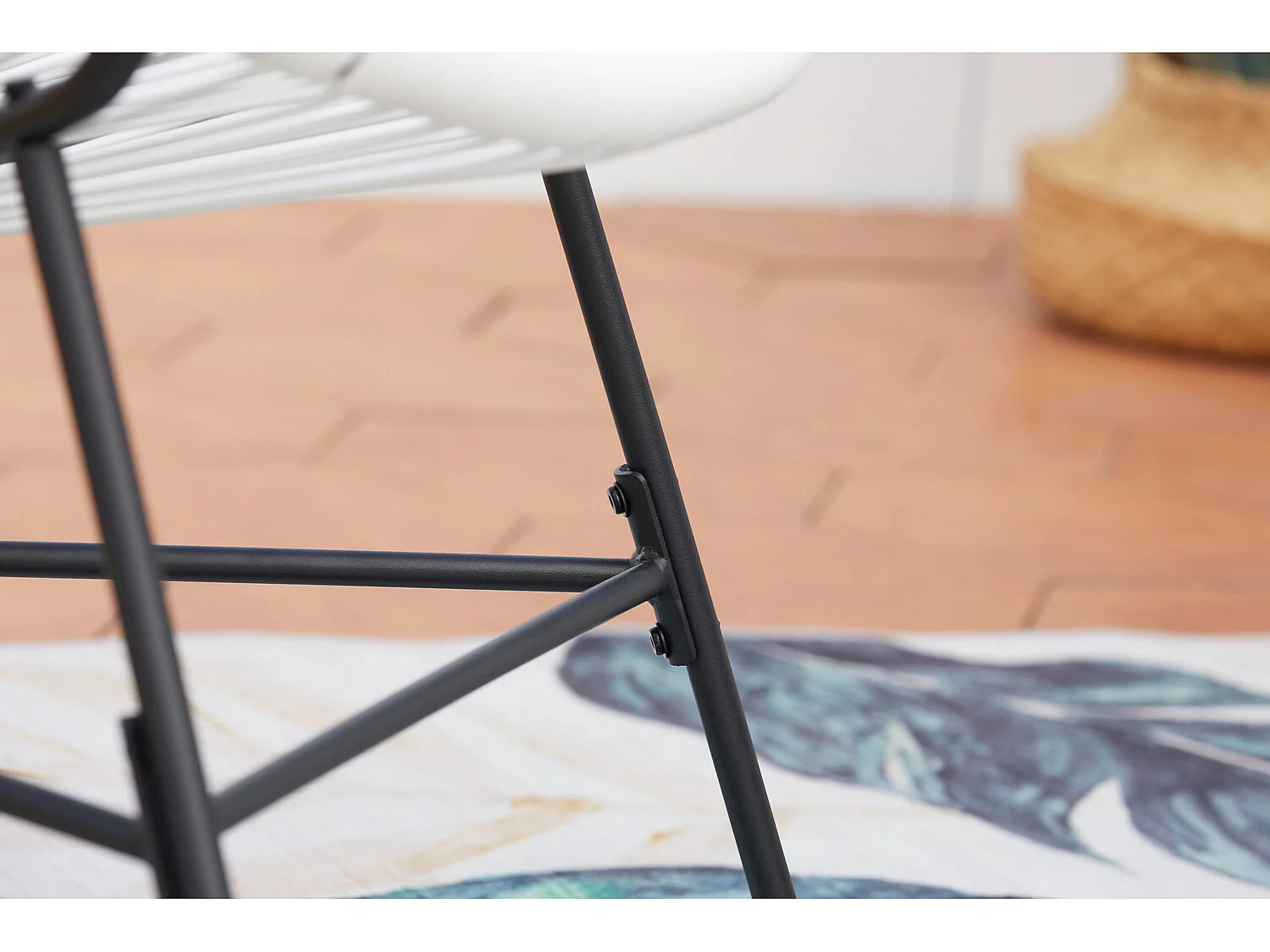 Loungeset 2 Ei-vormige Fauteuils + Lage Tafel Wit Mexicaans Design ACAPULCO Retro van Epoxy Gecoat Staal