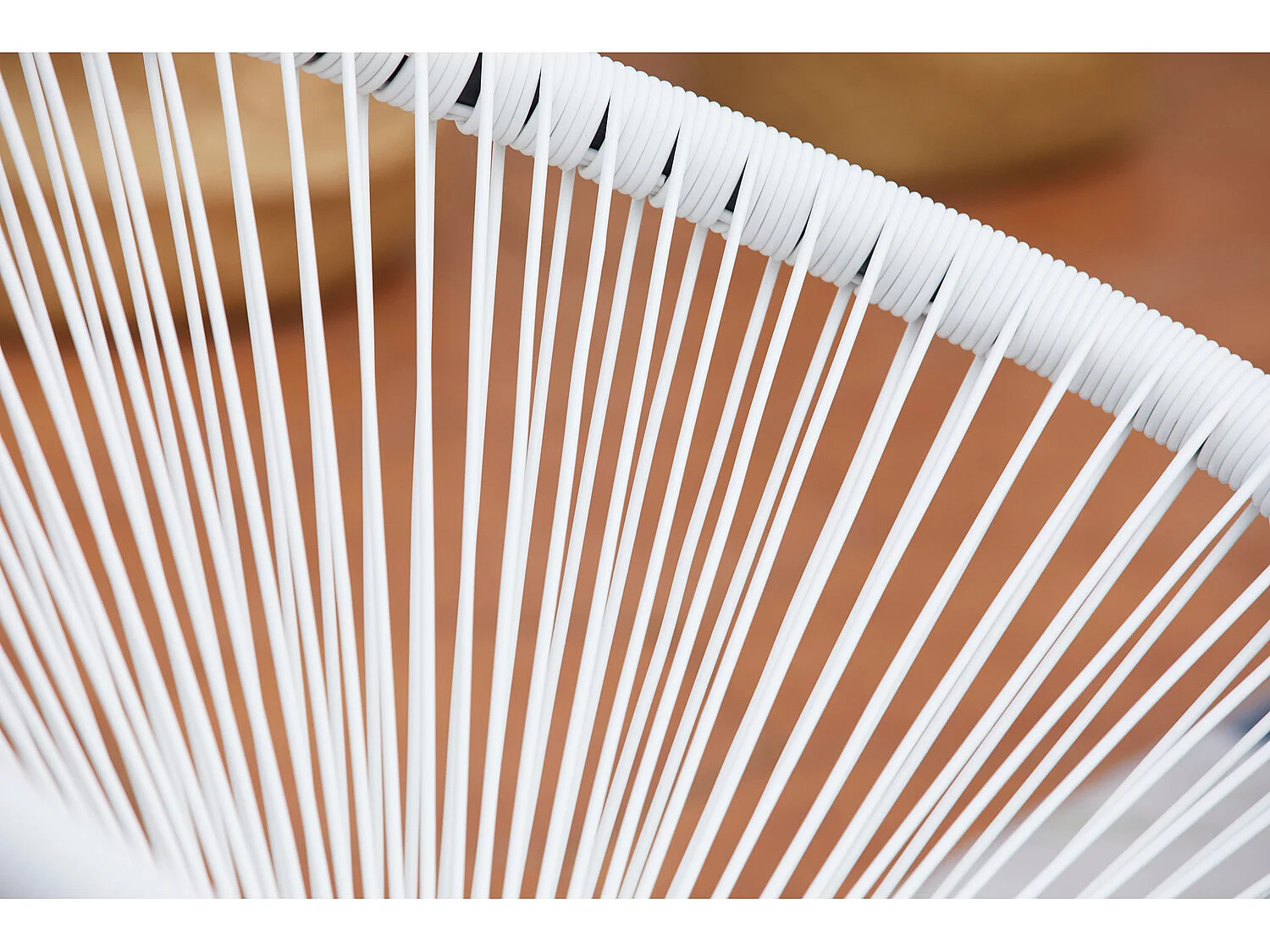 Loungeset 2 Ei-vormige Fauteuils + Lage Tafel Wit Mexicaans Design ACAPULCO Retro van Epoxy Gecoat Staal