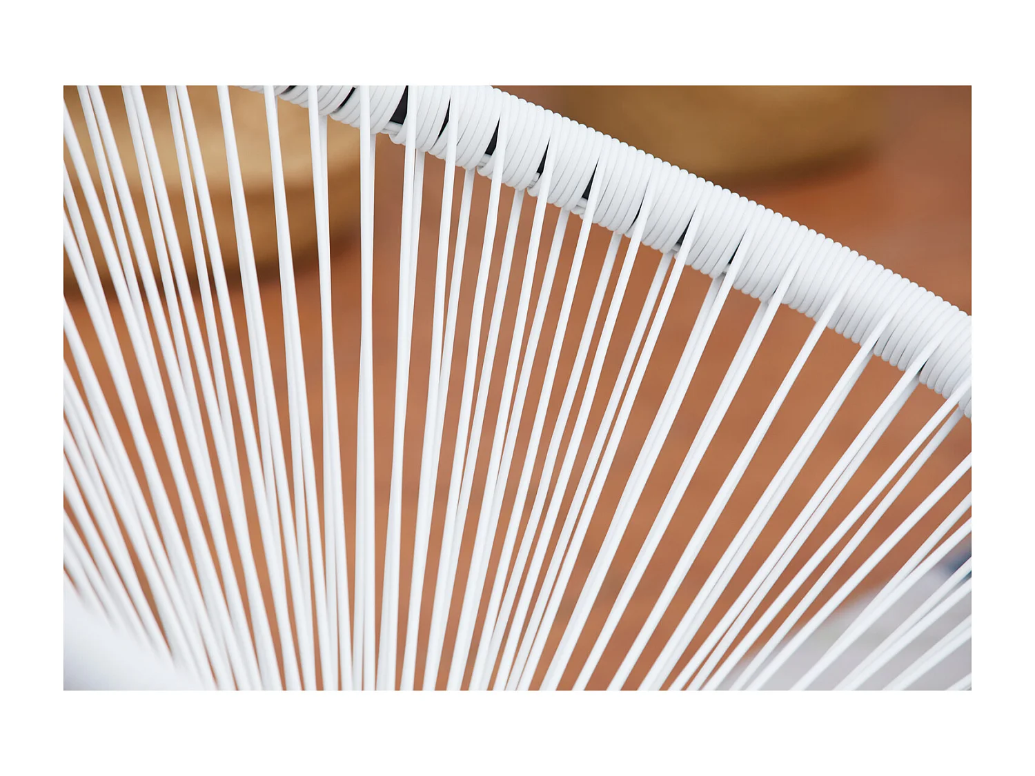 Loungeset 2 Ei-vormige Fauteuils + Lage Tafel Wit Mexicaans Design ACAPULCO Retro van Epoxy Gecoat Staal