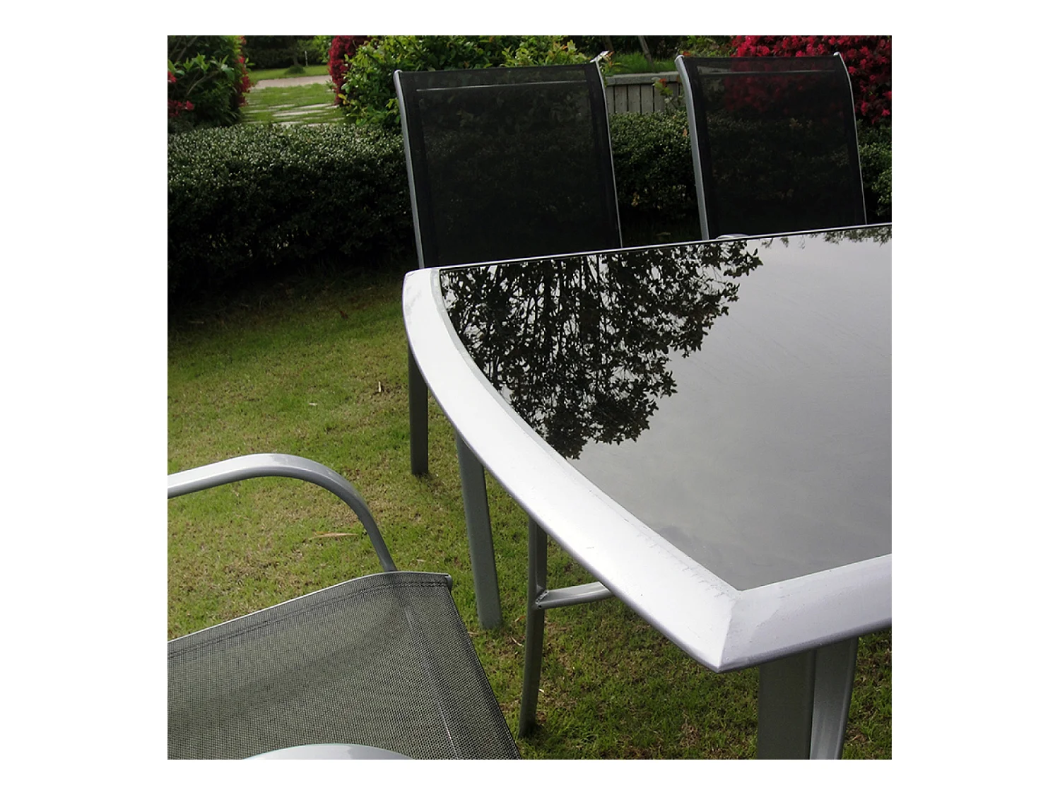 Salotto da giardino in alluminio + 6 sedie in acciaio ALASSIO