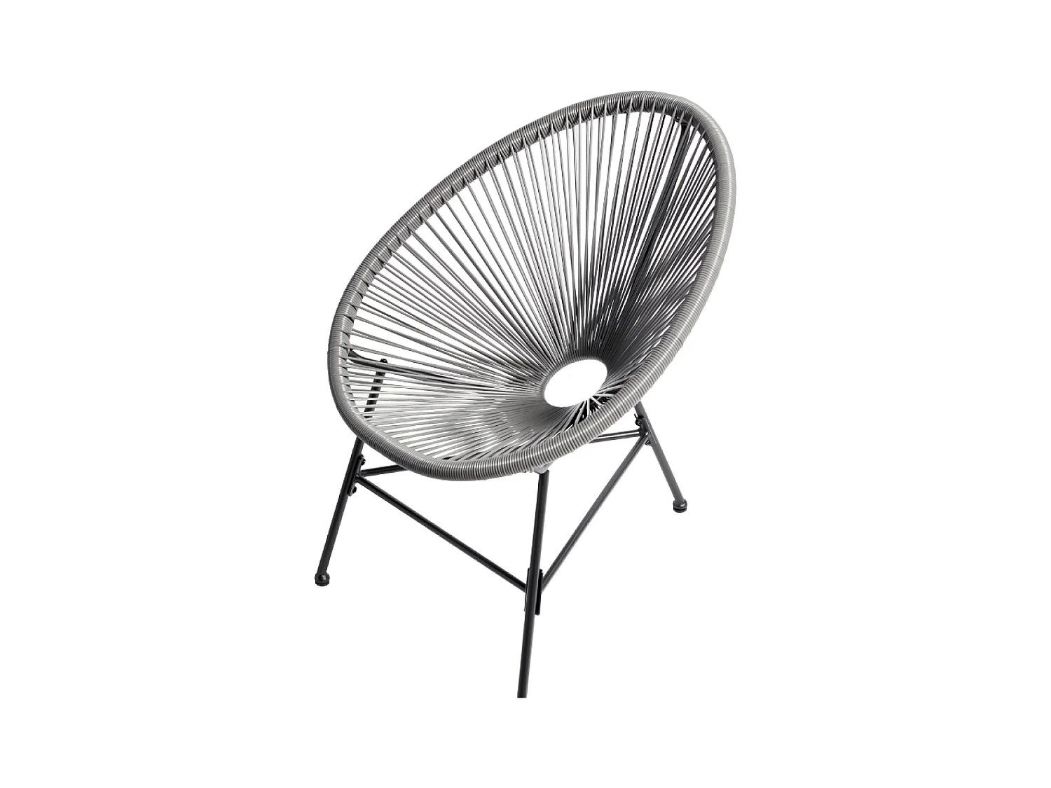 Gartenmöbel, 2 runde Sessel und grauer Couchtisch ACAPULCO