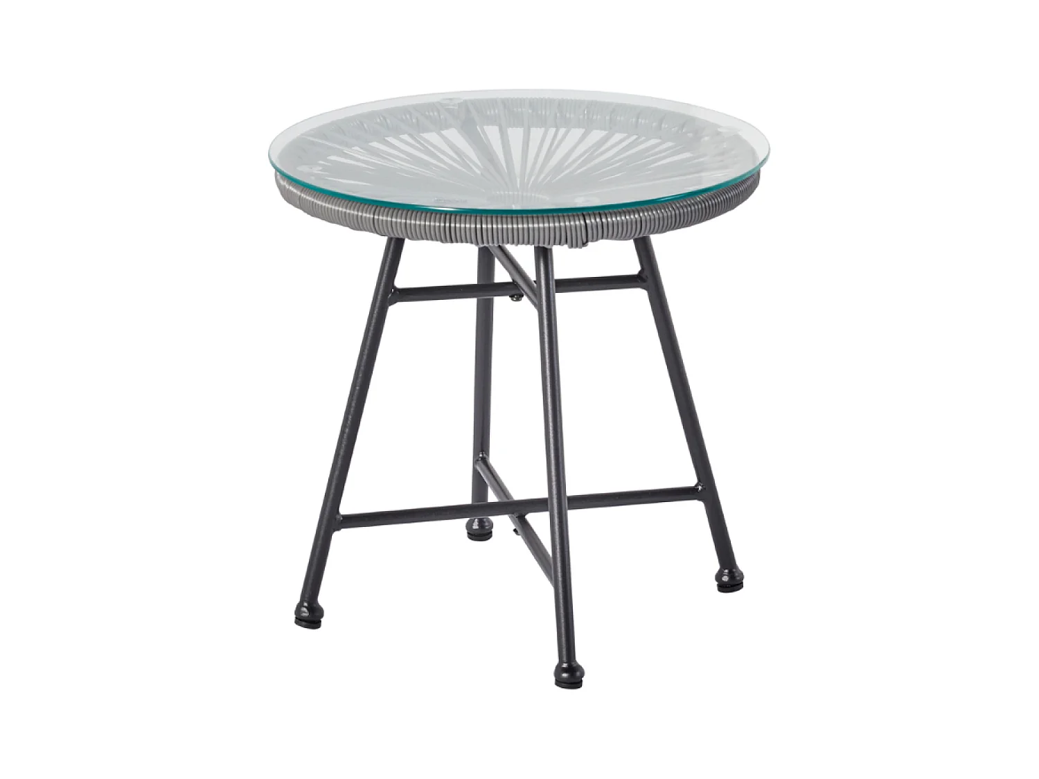 Gartenmöbel, 2 runde Sessel und grauer Couchtisch ACAPULCO