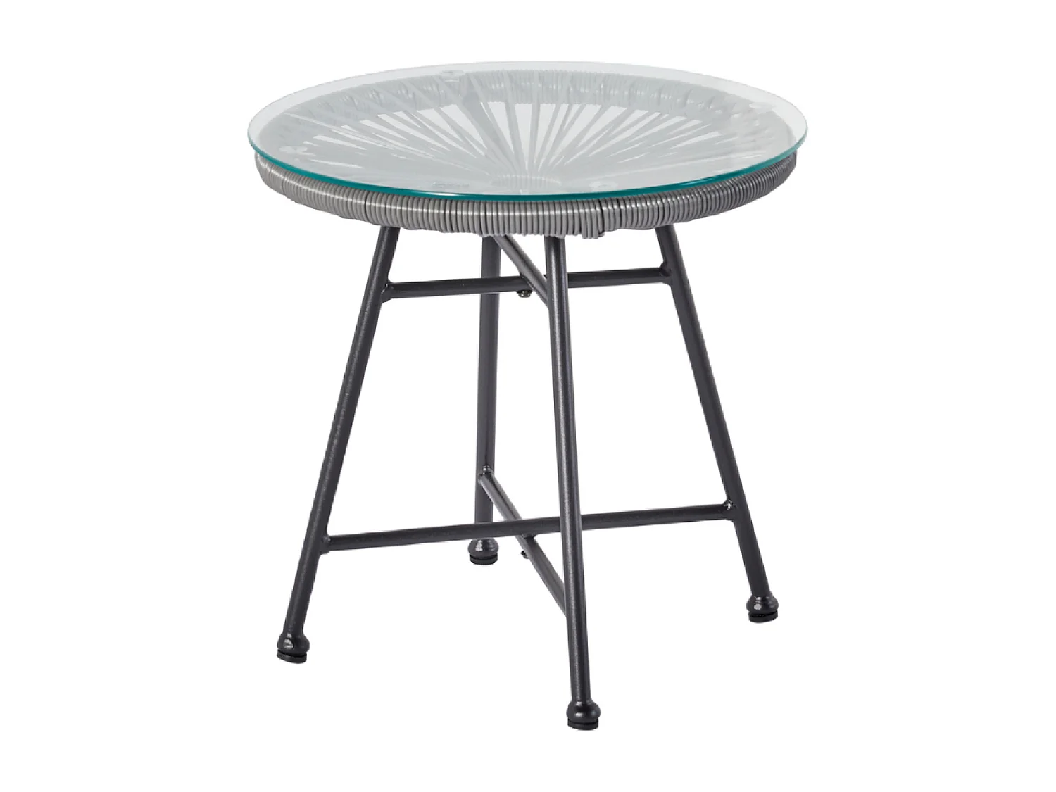 Set di 2 poltrone a forma di uovo + tavolino grigio ACAPULCO