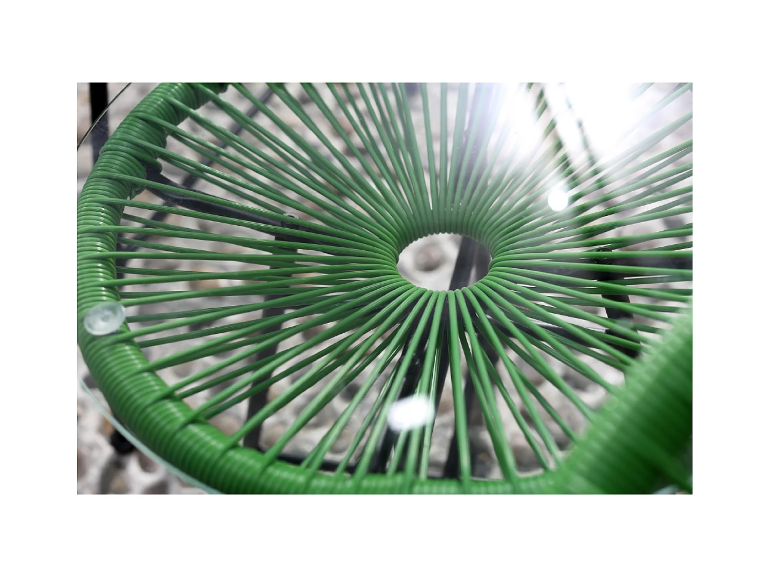 Juego de 2 sillones huevo + mesa de centro verde ACAPULCO