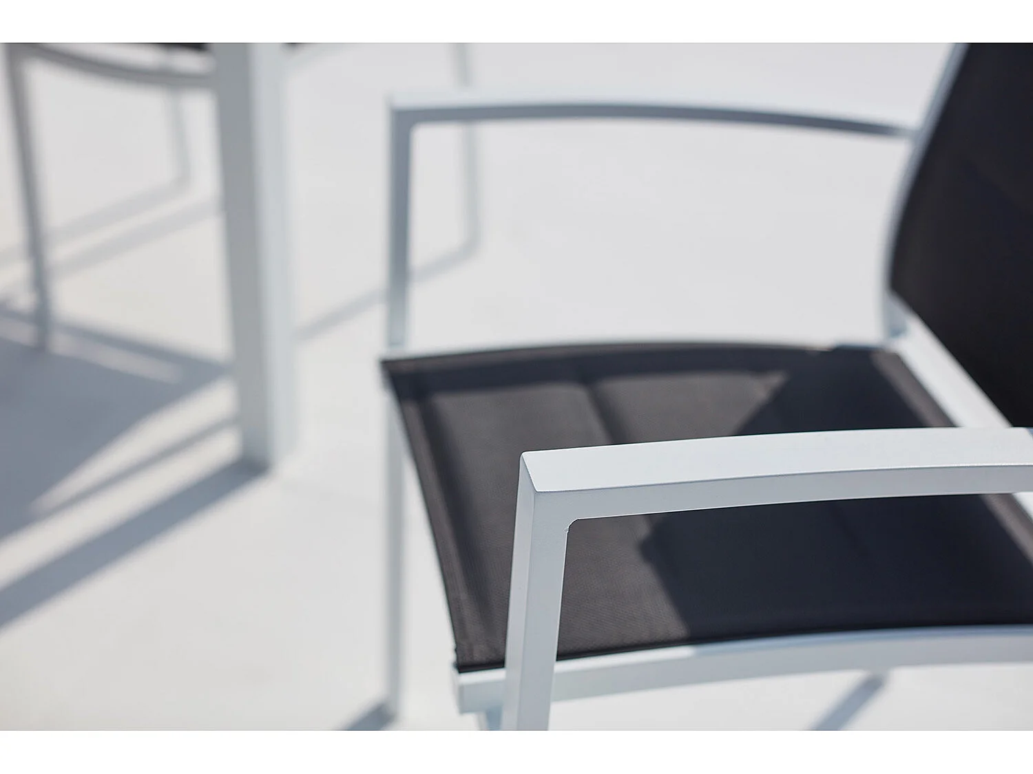 Tavolo da giardino allungabile alluminio + 10 sedie textilene bianco AREZZO