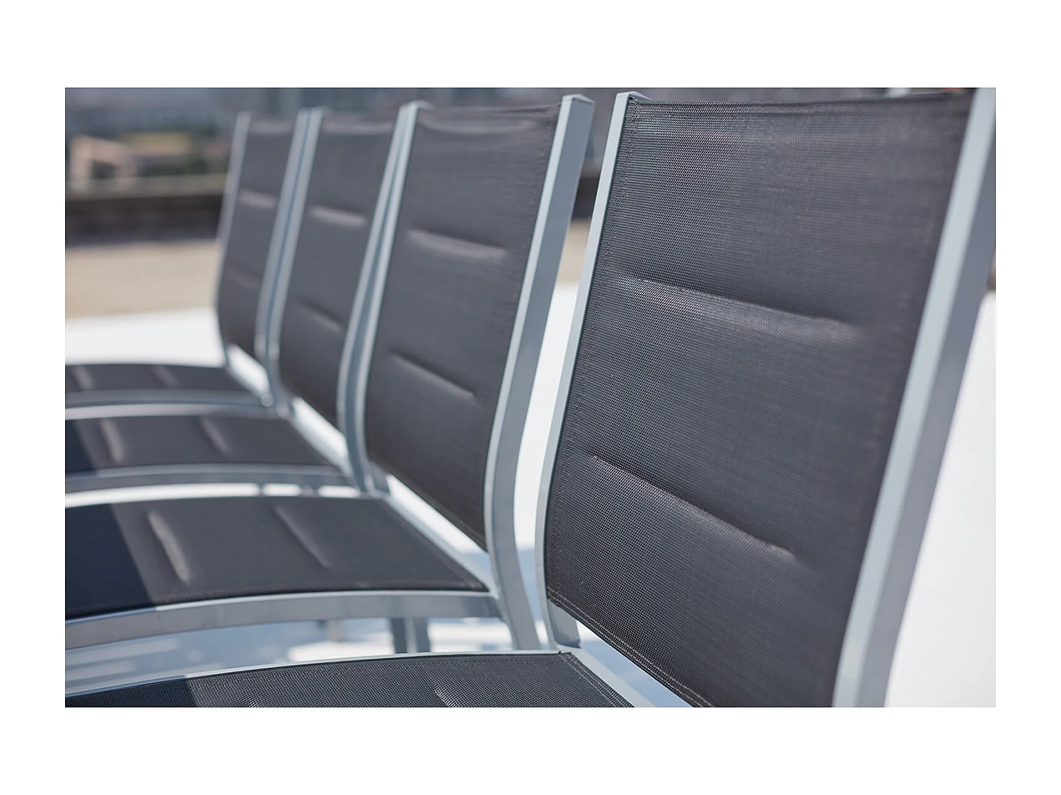 Tavolo da giardino allungabile alluminio + 8 sedie textilene grigio AREZZO