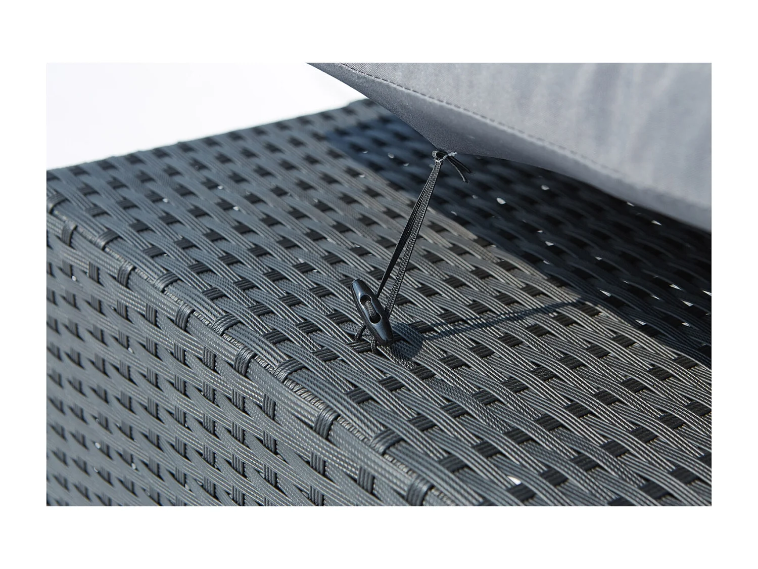 Gartenmöbel-Set aus schwarz-grauem Rattan Monaco 8 Plätze - Minimalistisches und praktisches Design