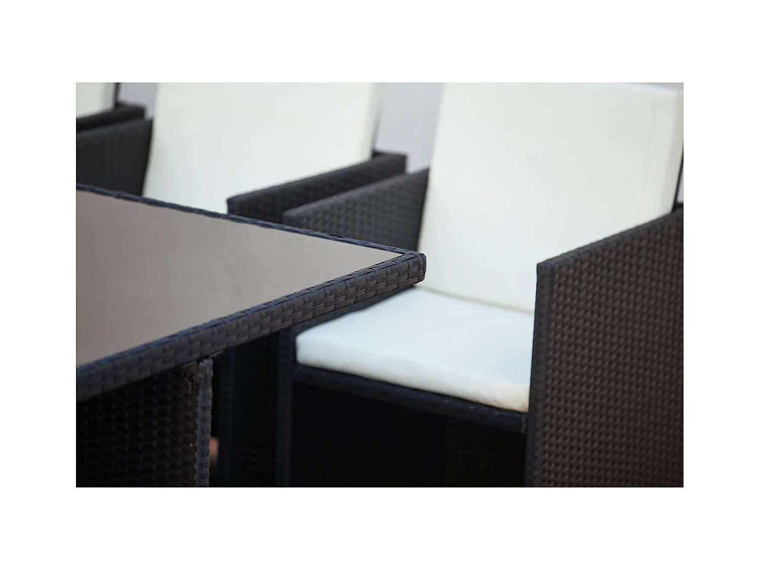 Salotto da giardino a incasso 12 posti resina intrecciata bianco/nero MONACO