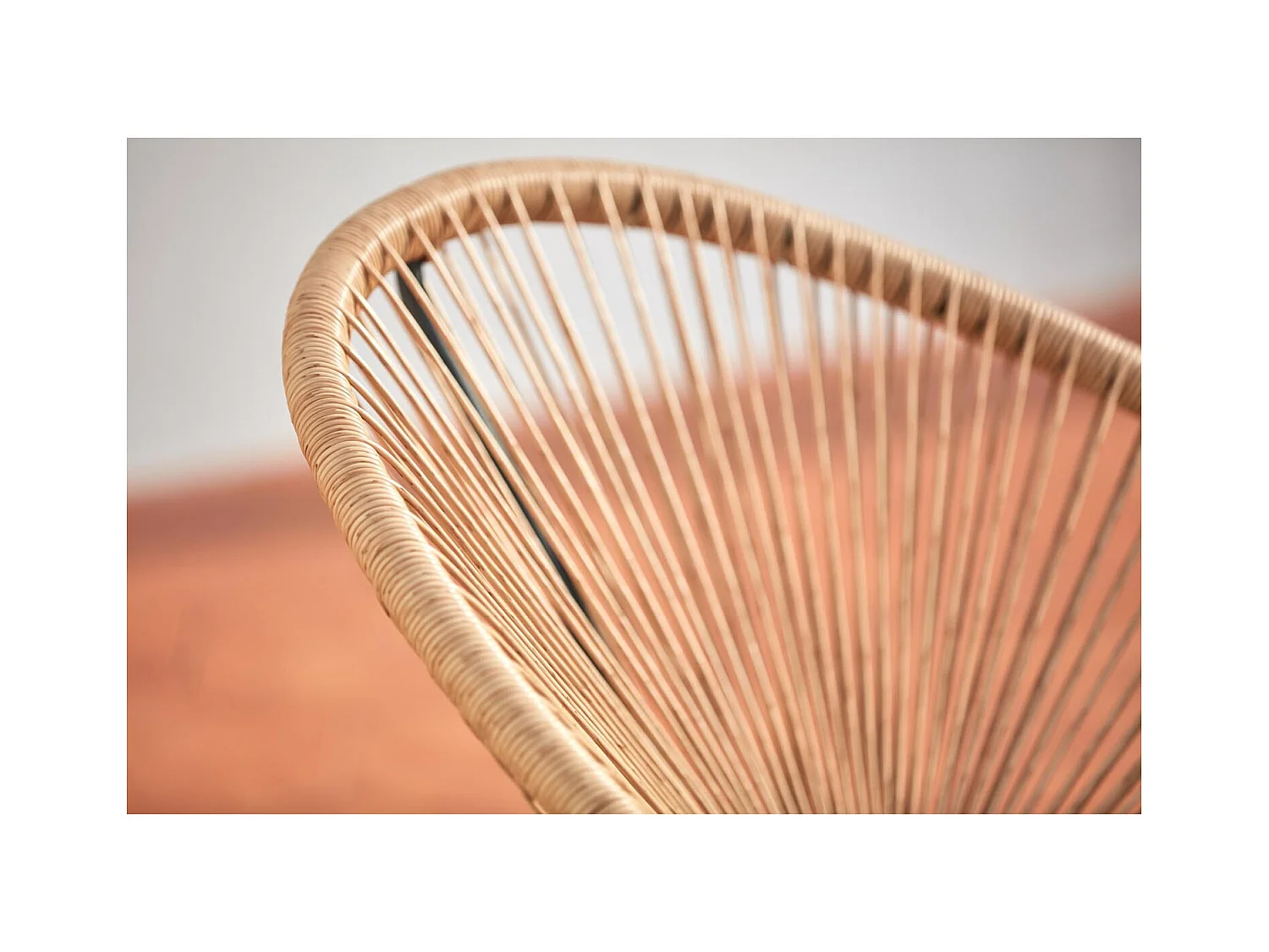 Gartenmöbel, 2 runde Sessel und natürlicher Couchtisch ACAPULCO