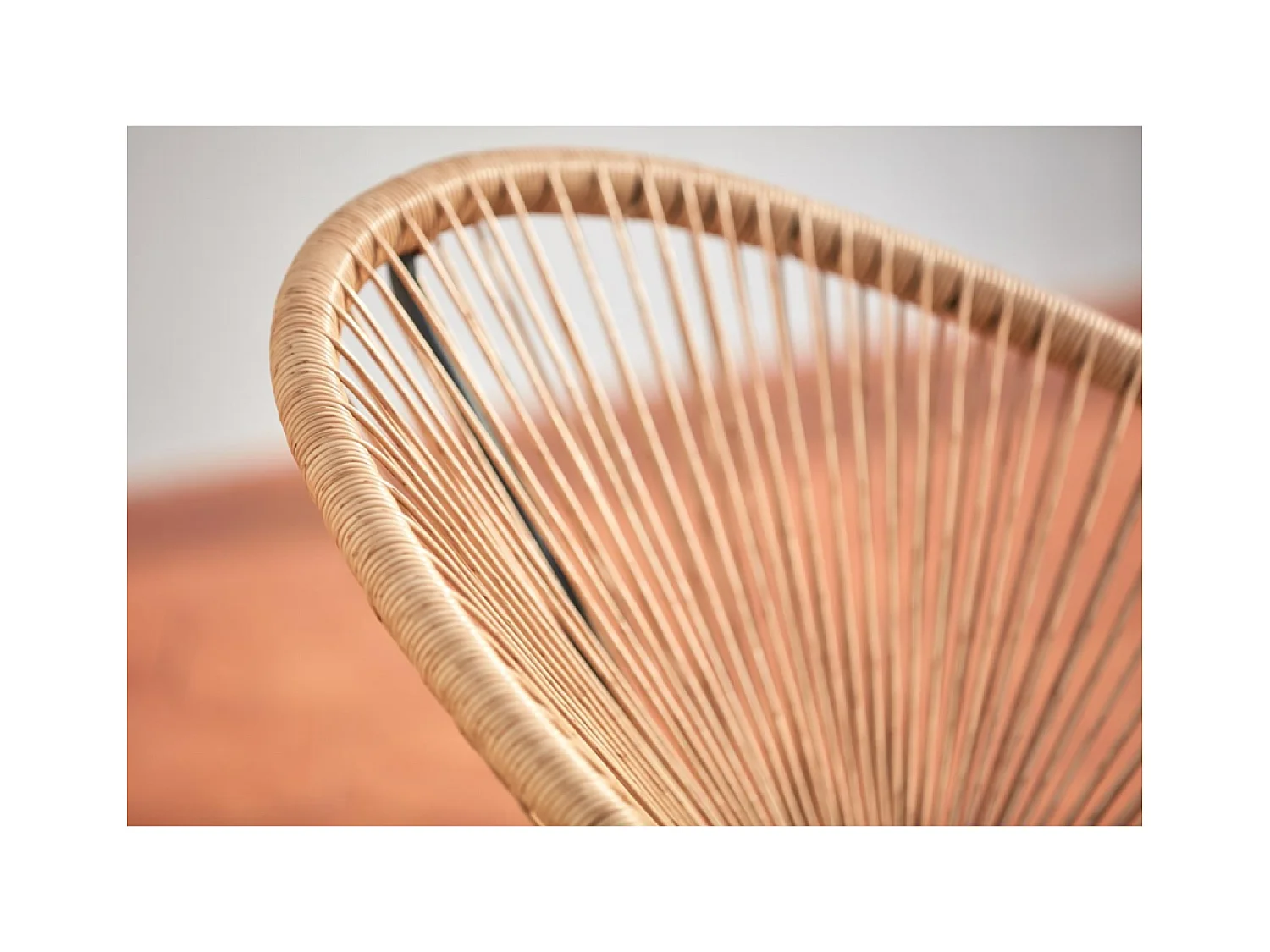 Gartenmöbel, 2 runde Sessel und natürlicher Couchtisch ACAPULCO