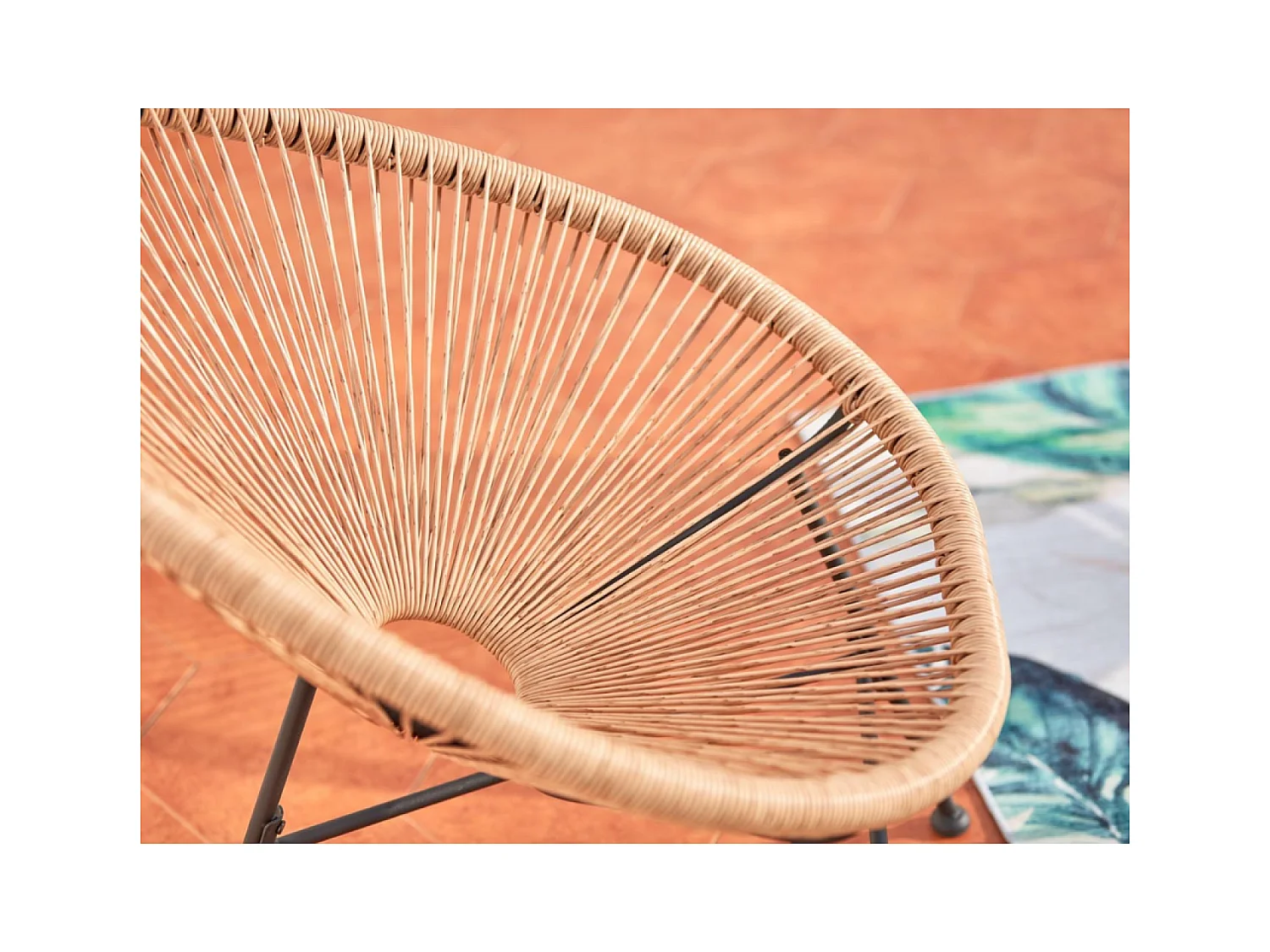 Gartenmöbel, 2 runde Sessel und natürlicher Couchtisch ACAPULCO