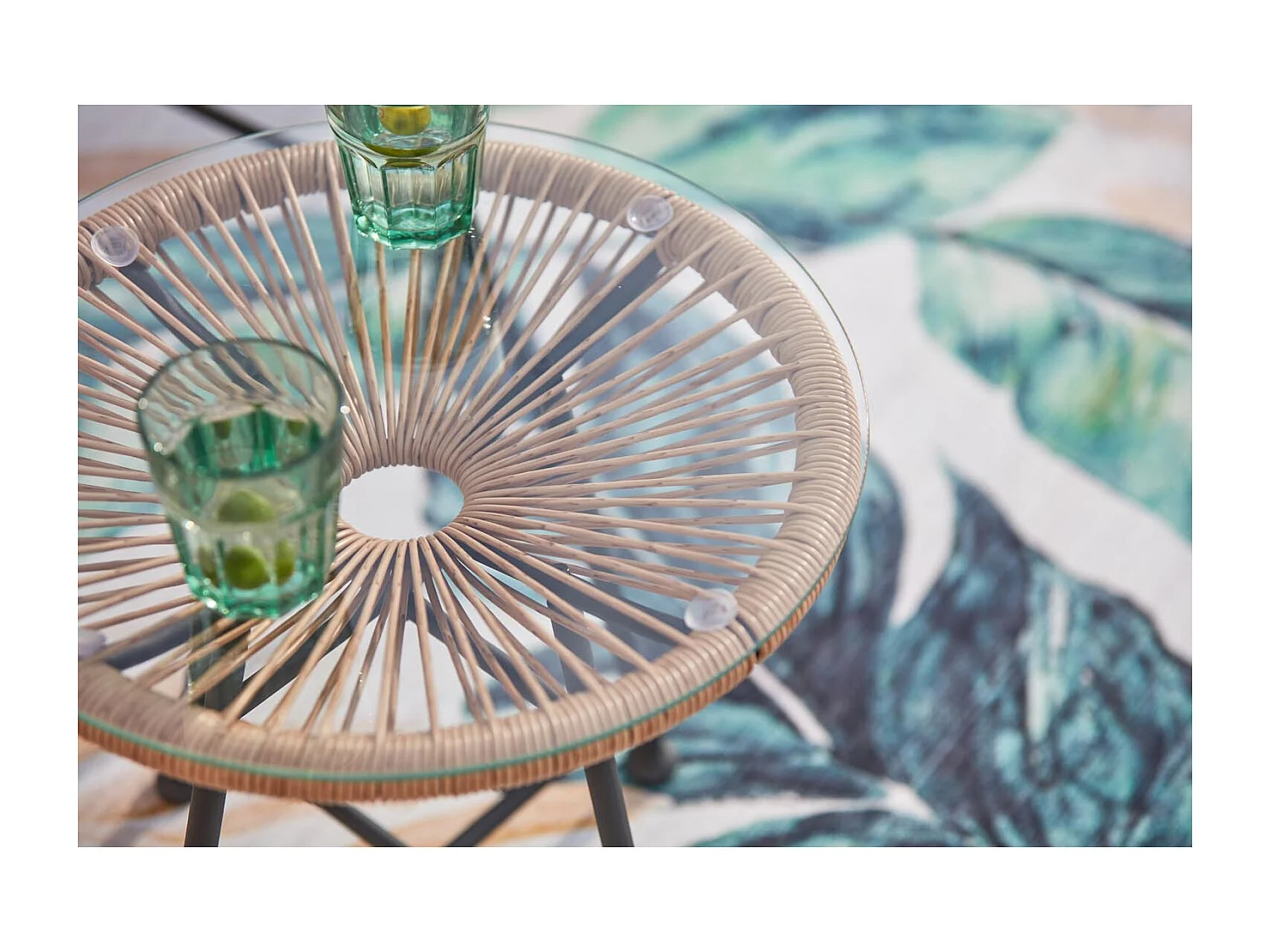 Tuinset Acapulco 2 fauteuils ei + salontafel beige