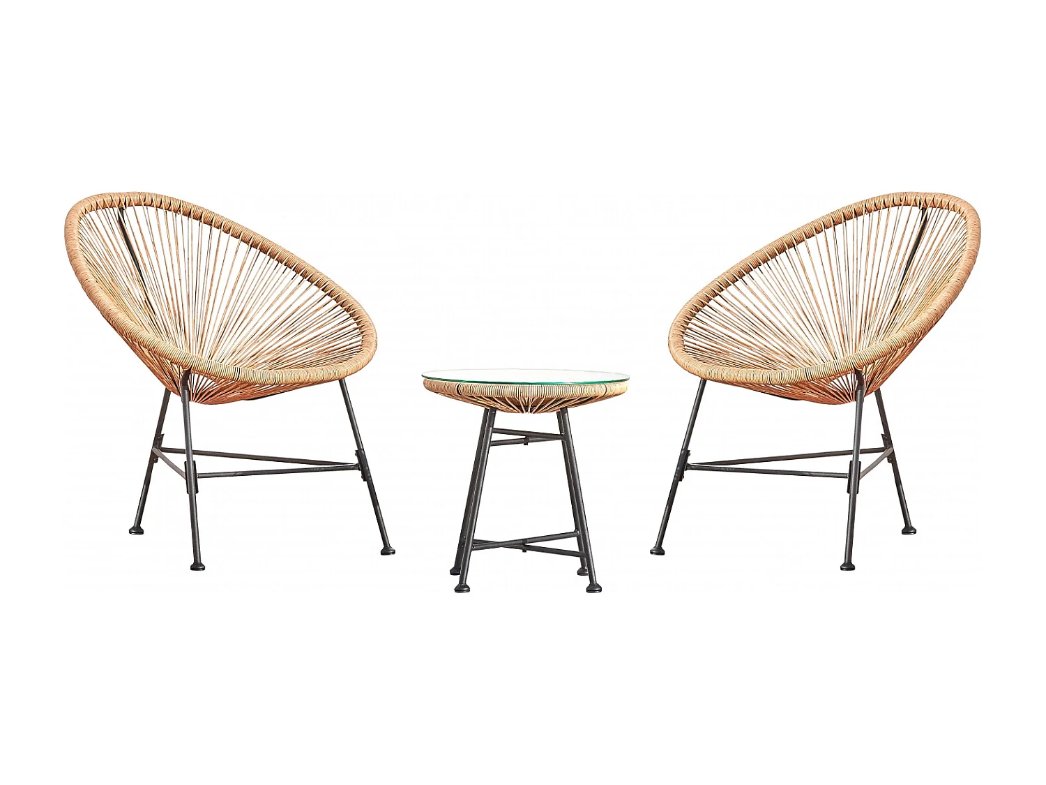 Tuinset Acapulco 2 fauteuils ei + salontafel beige