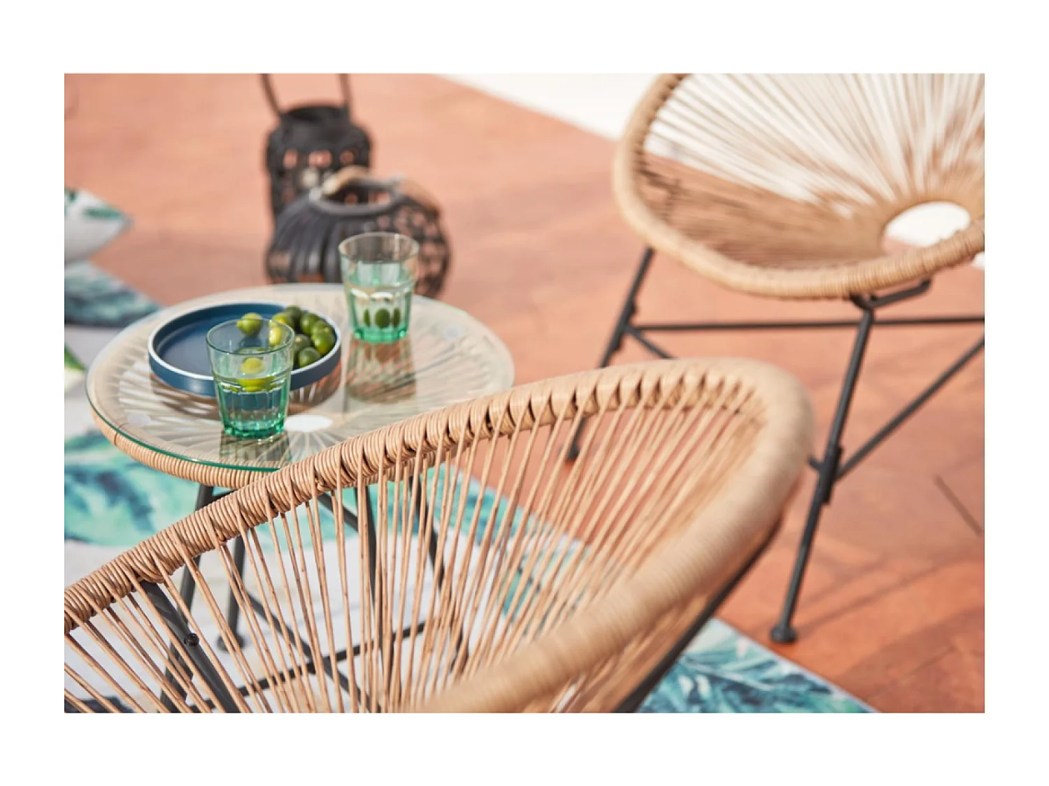 Tuinset Acapulco 2 fauteuils ei + salontafel beige