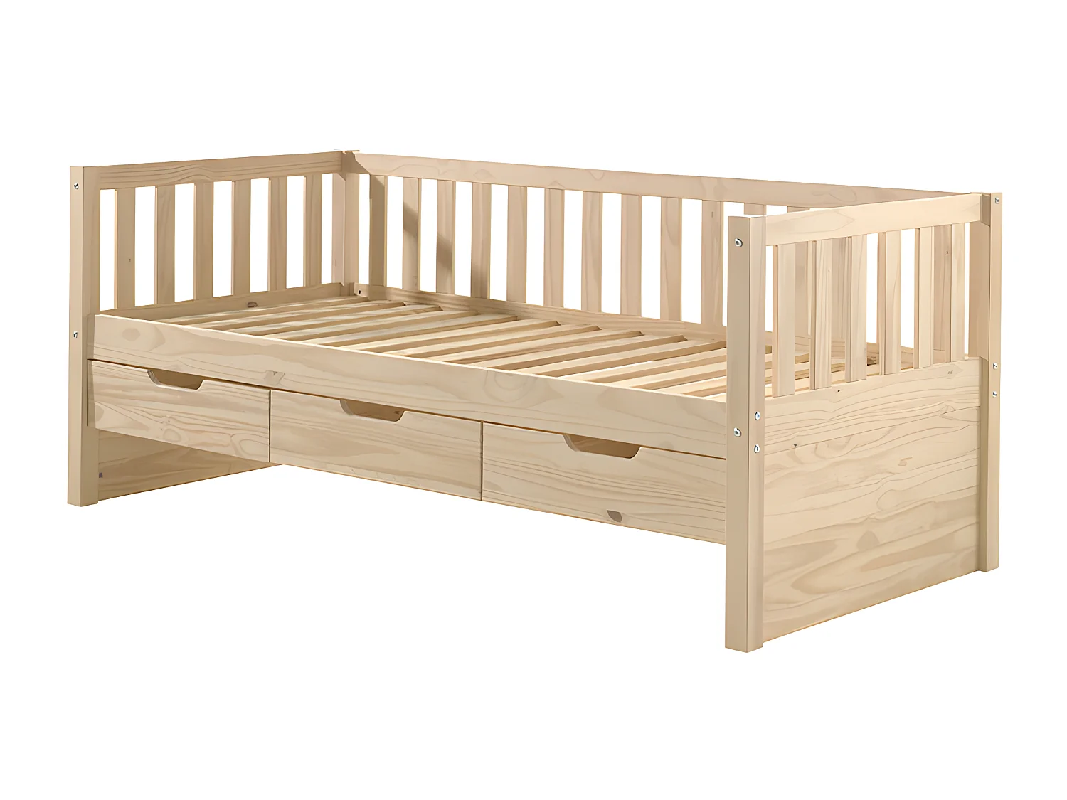 Lit Capitaine Enfant & 3 Tiroirs "Fritz" 90x200cm Naturel