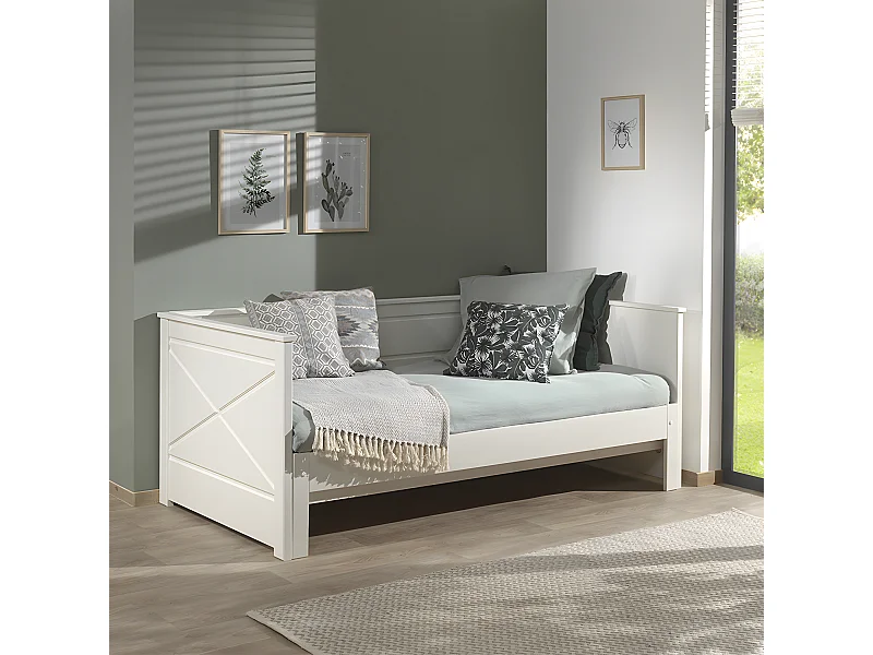 Lit Capitaine Amovible Enfant "Pino" 90x200cm Blanc