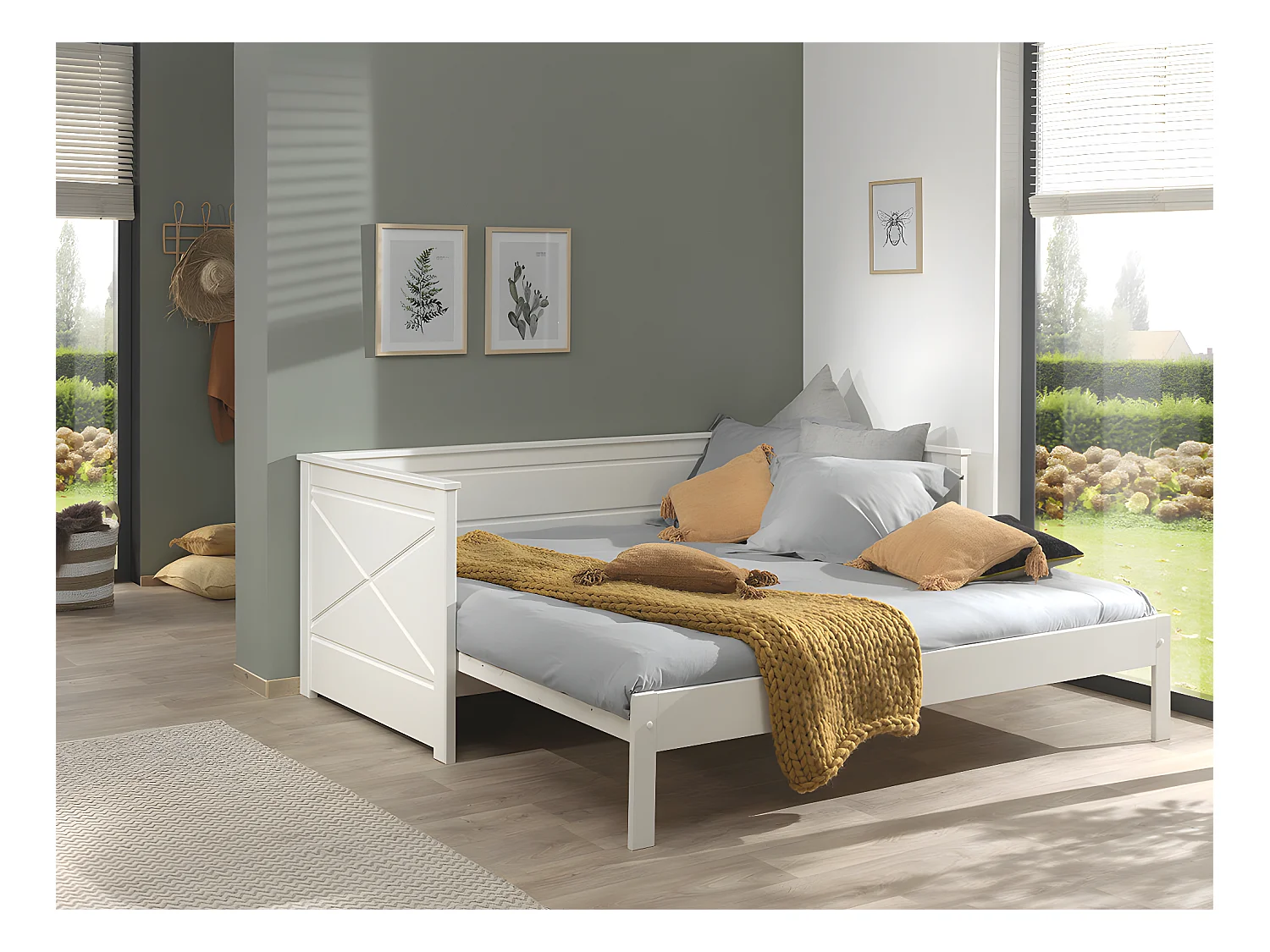 Lit Capitaine Amovible Enfant "Pino" 90x200cm Blanc