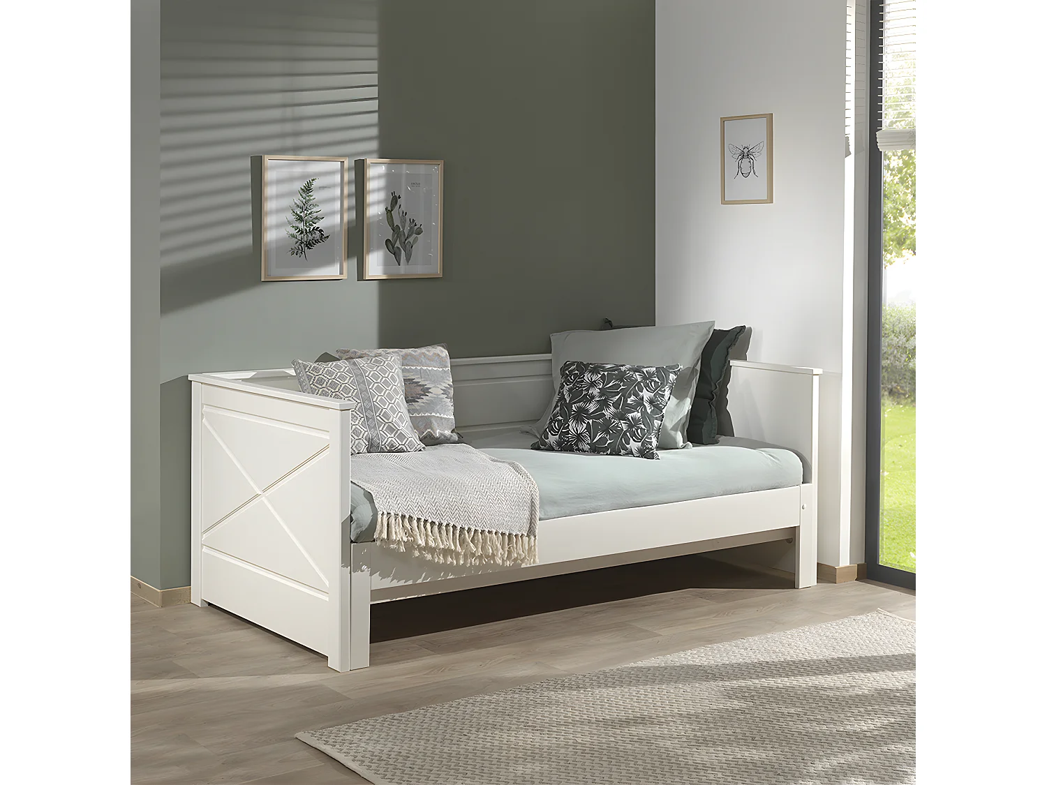 Lit Capitaine Amovible Enfant "Pino" 90x200cm Blanc