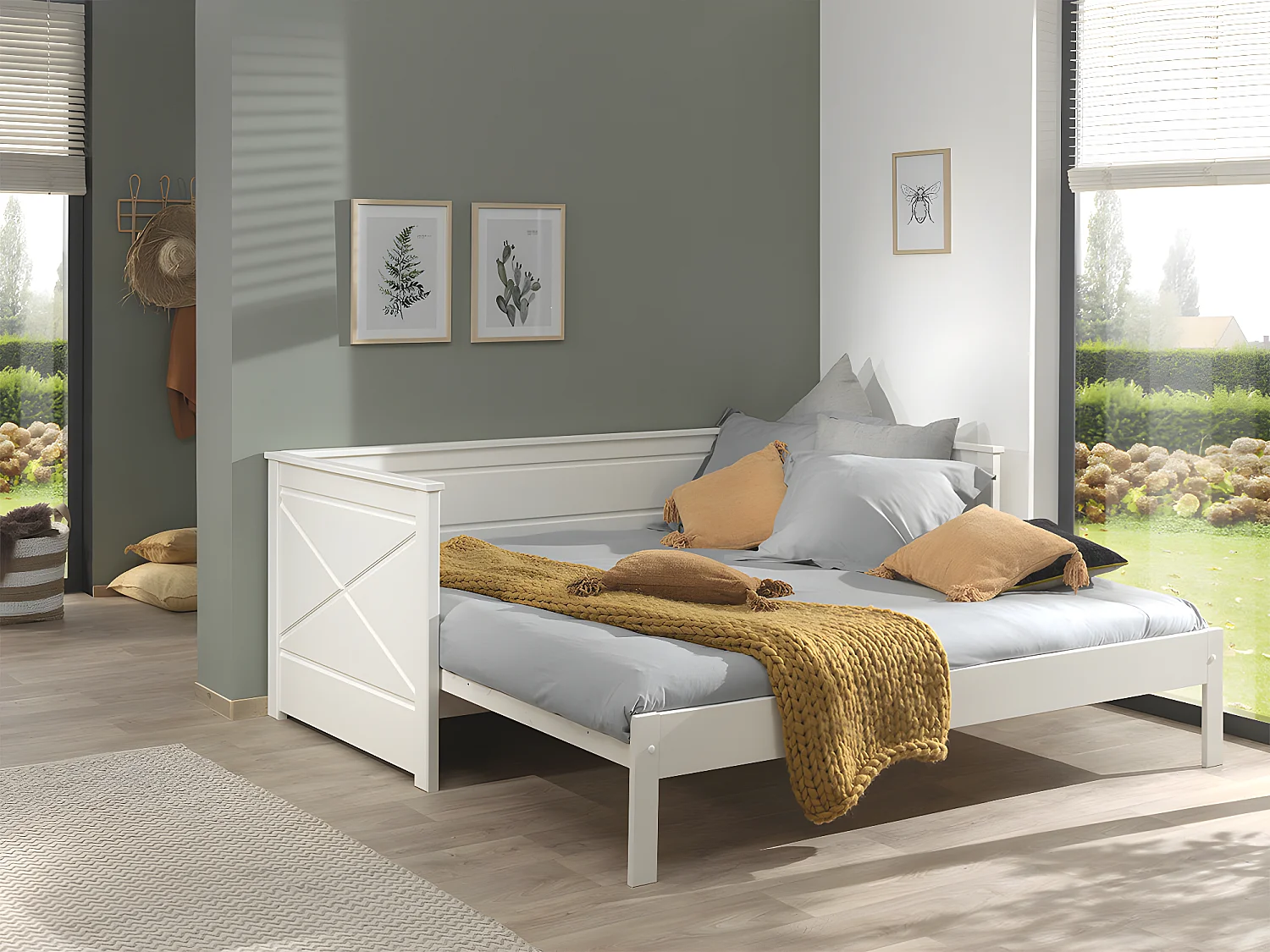 Lit Capitaine Amovible Enfant "Pino" 90x200cm Blanc